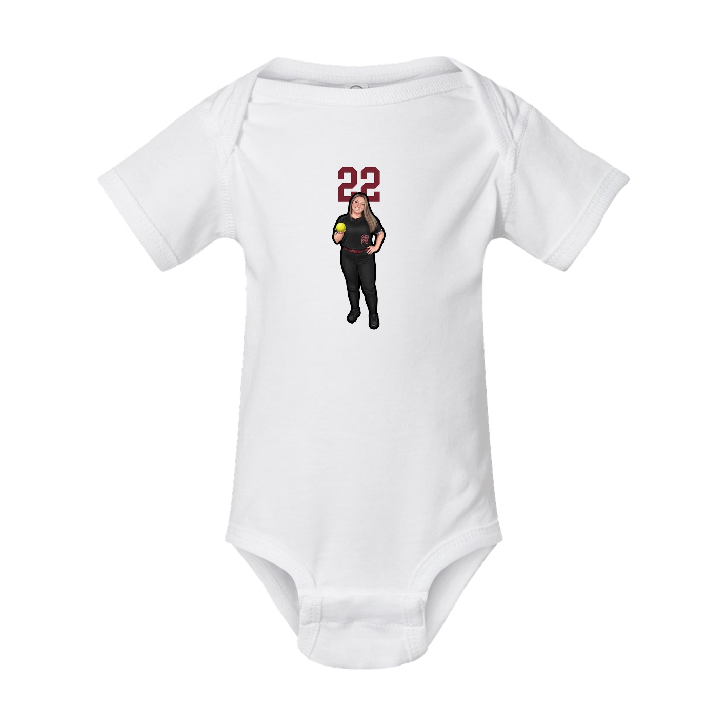 Baby Onesie — Number Top in White