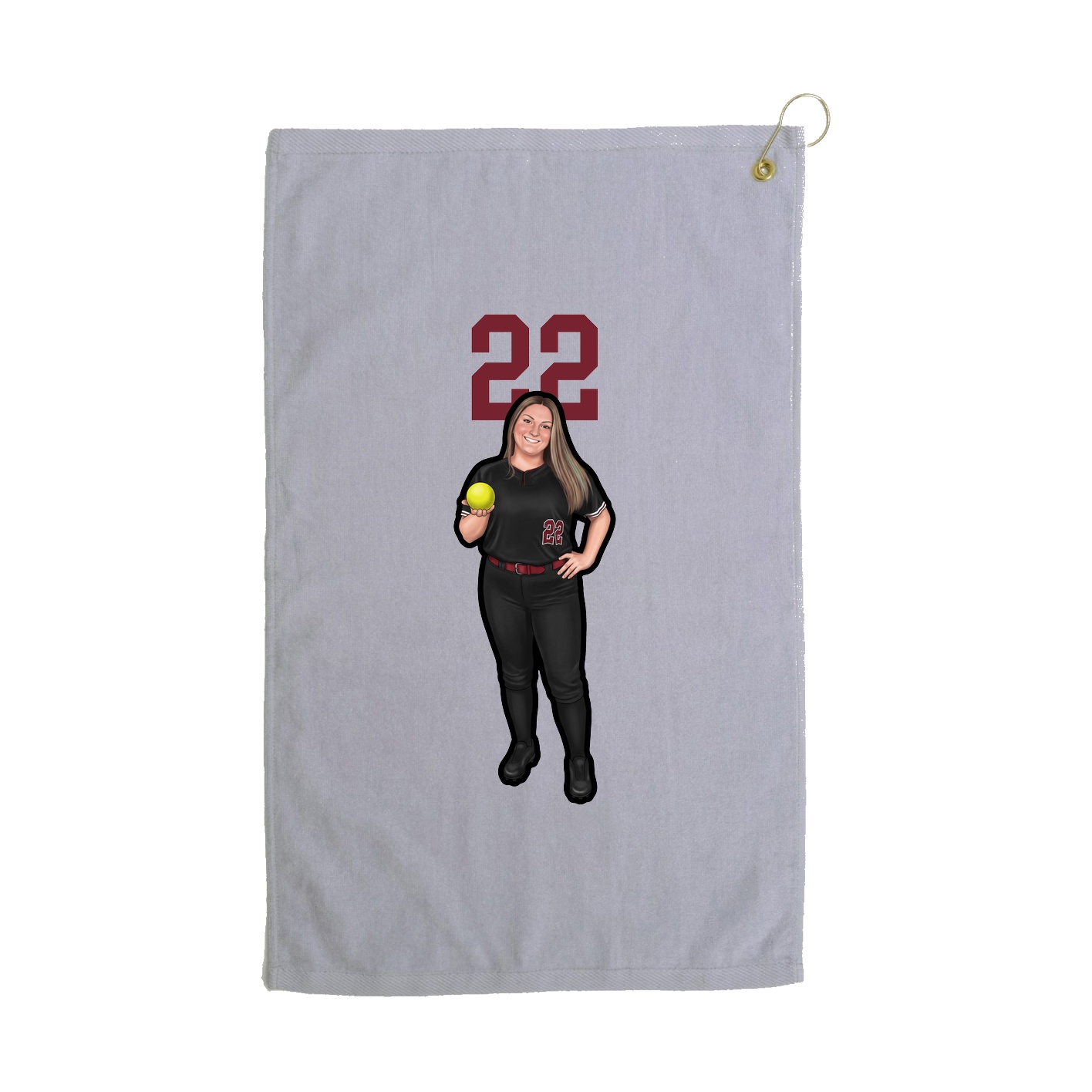 Golf Towel — Number Top in Grey
