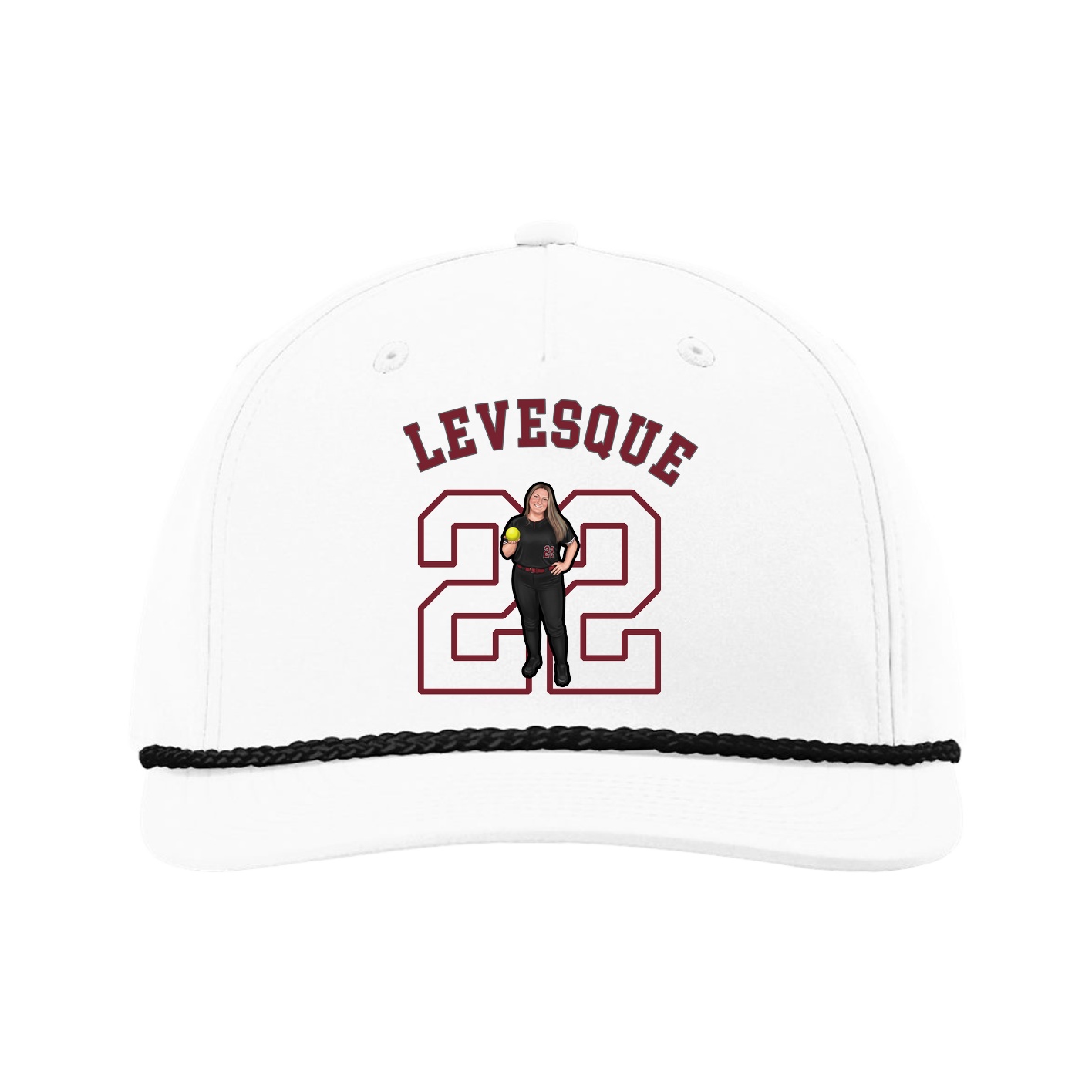 Five-Panel Classic Rope Cap — Shirsey Arch in White