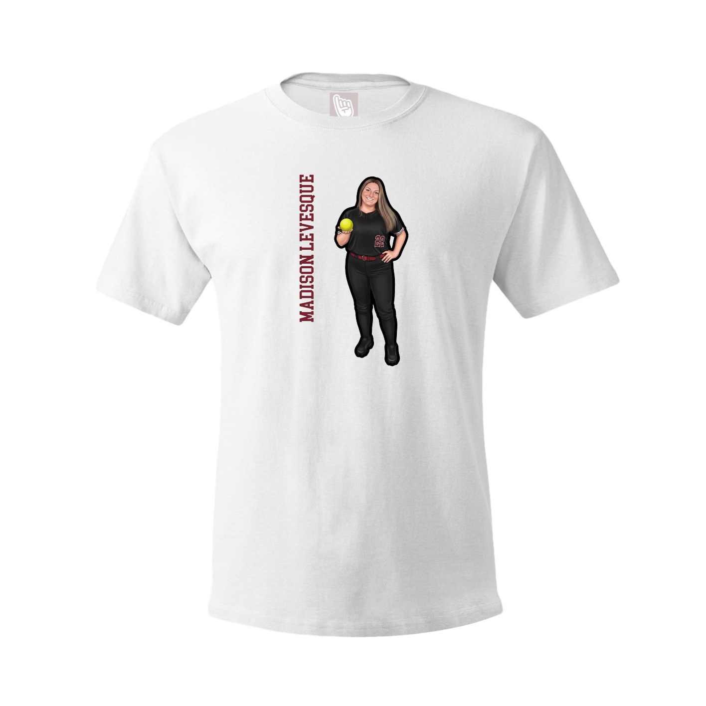 Tee — Name Vertical in White