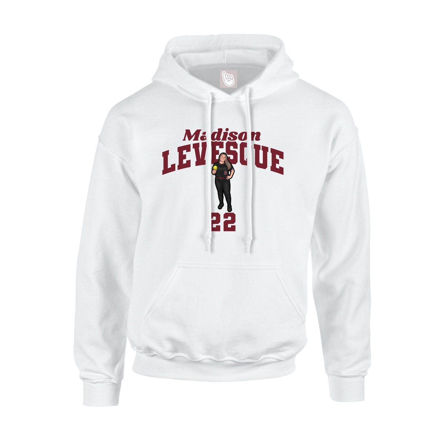 Hoodie — Signature Arch in White