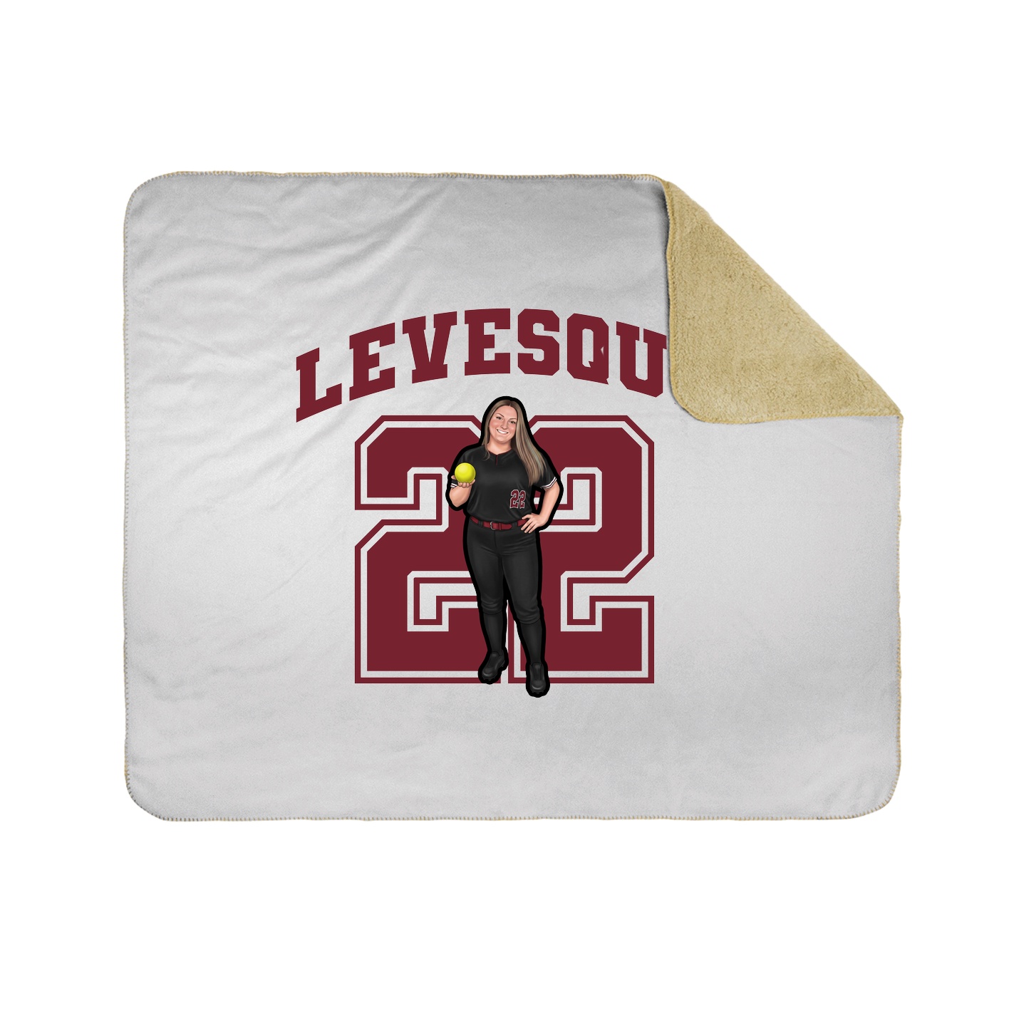 Throw Blanket — Number in White