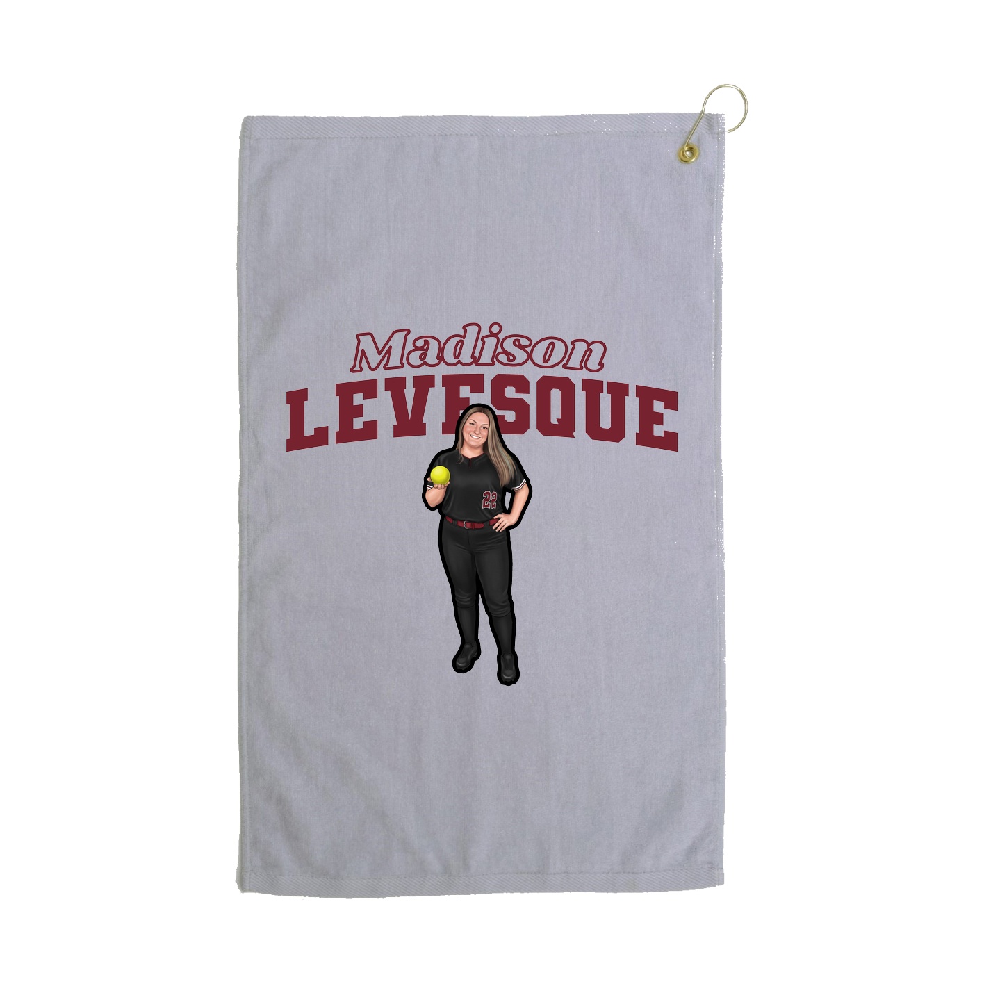 Golf Towel — Name Arch in Grey