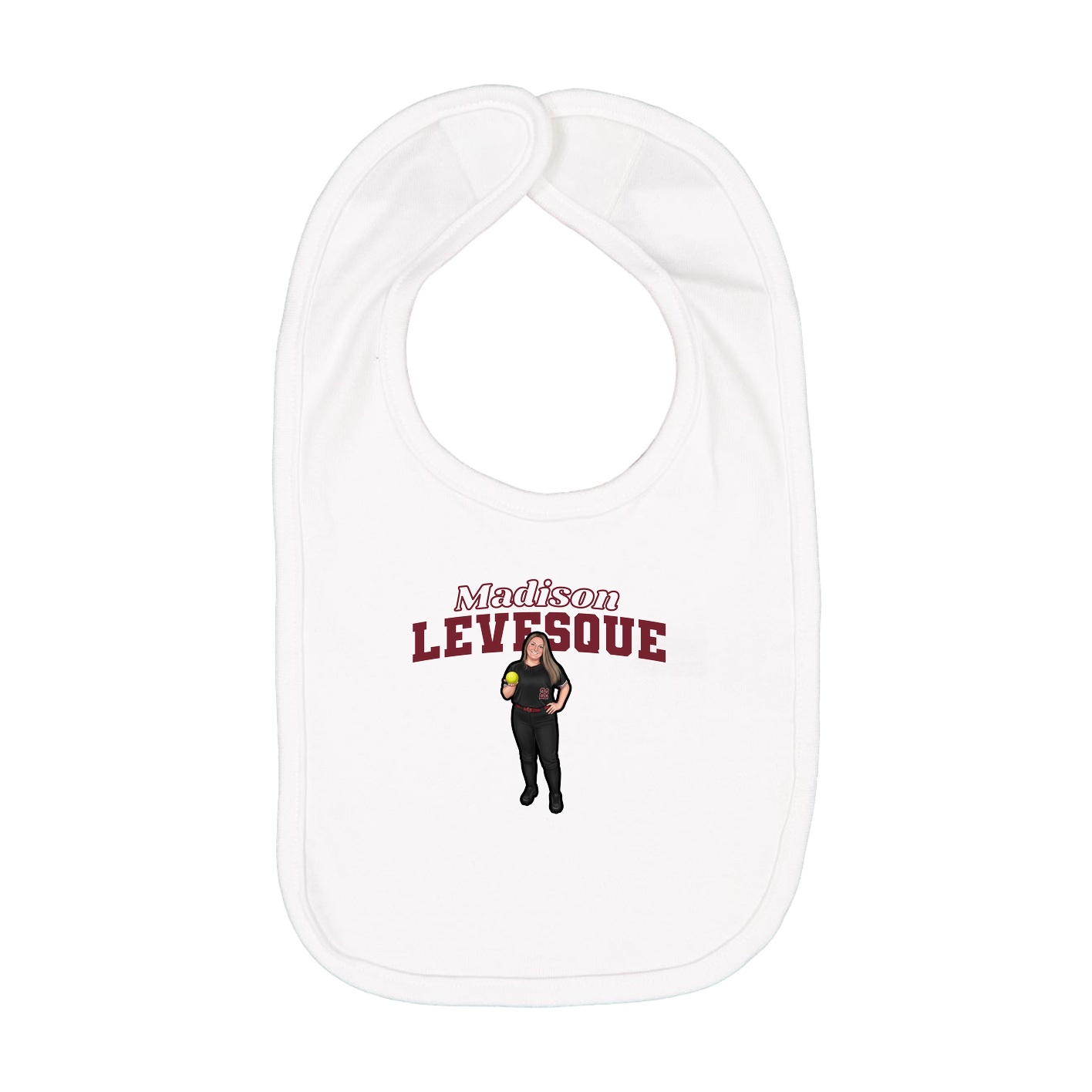 Infant Bib — Name Arch in White