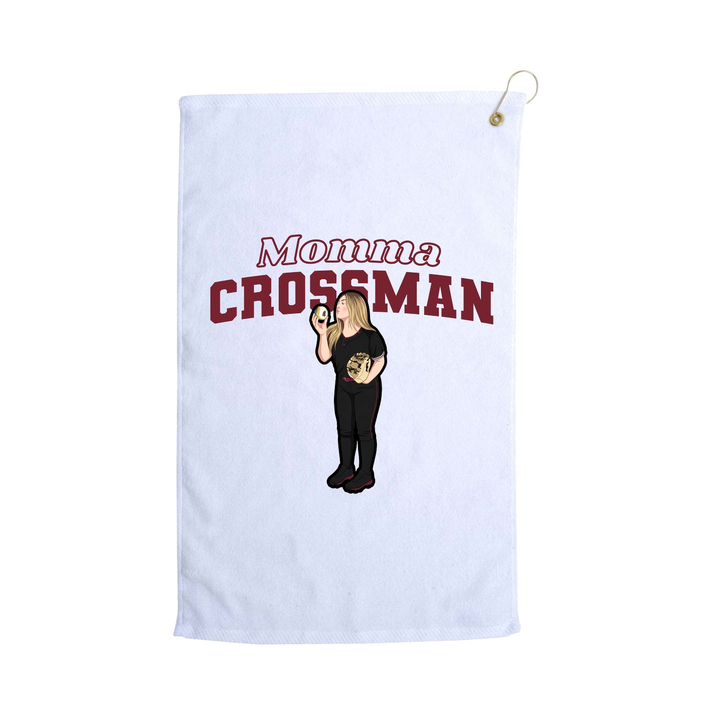 Golf Towel — Mothers Day Block in White