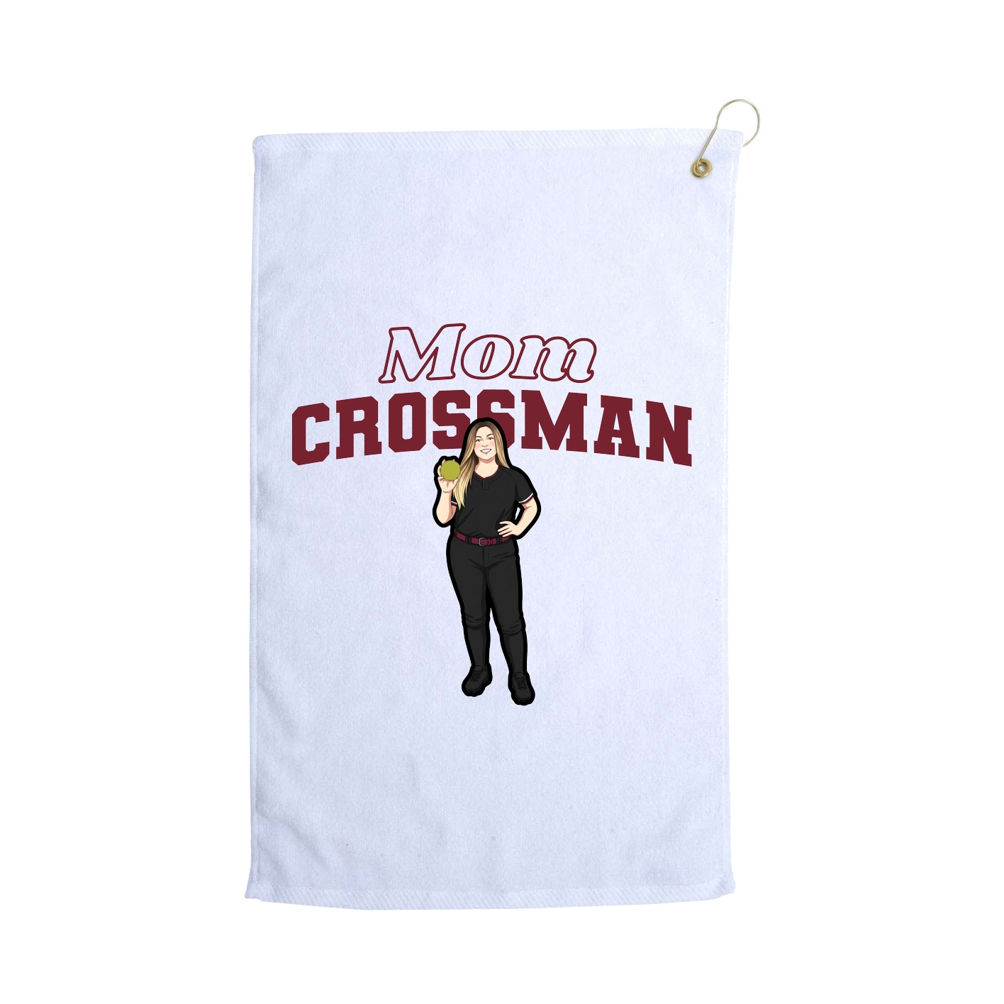 Golf Towel — Mothers Day Block in White