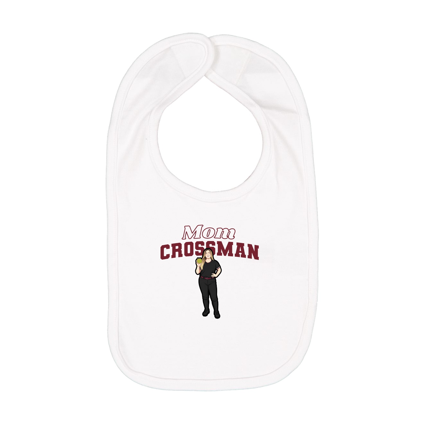 Infant Bib — Mothers Day Block in White