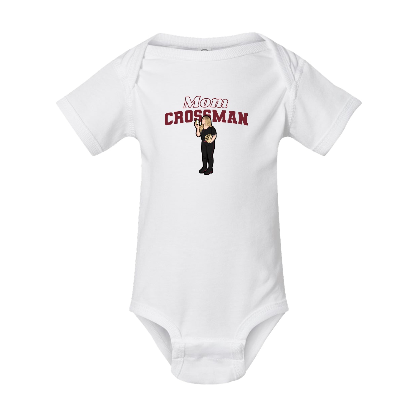 Baby Onesie — Mothers Day Block in White