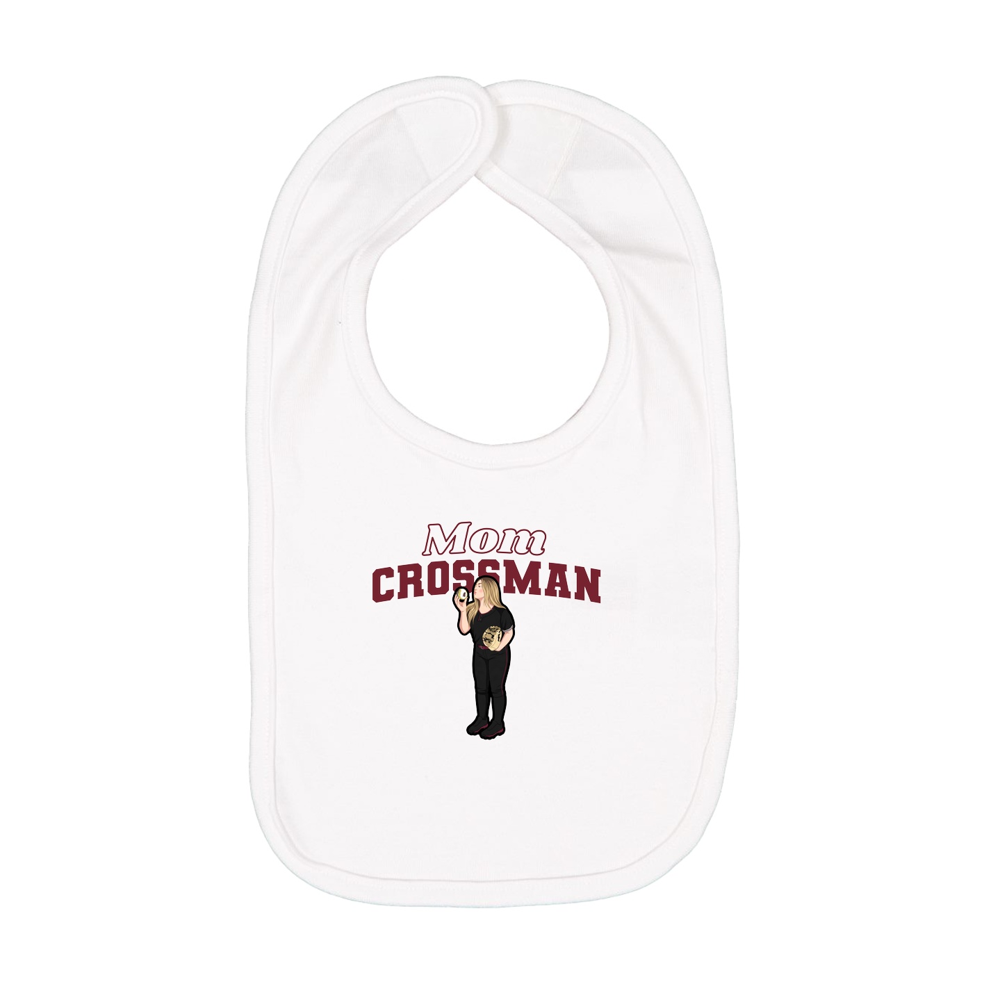 Infant Bib — Mothers Day Block in White