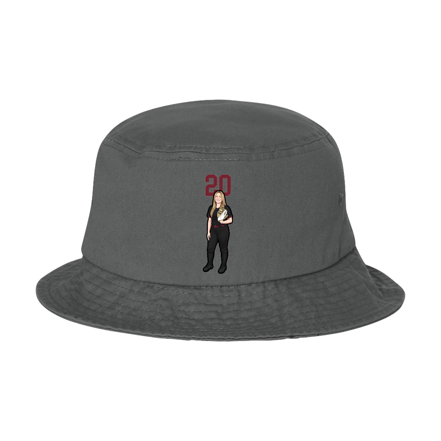 Bucket Cap — Number Top in Grey