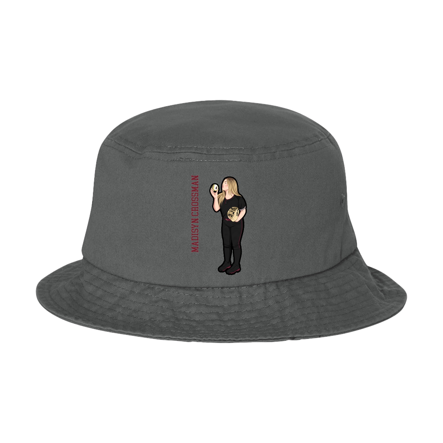 Bucket Cap — Name Vertical in Grey