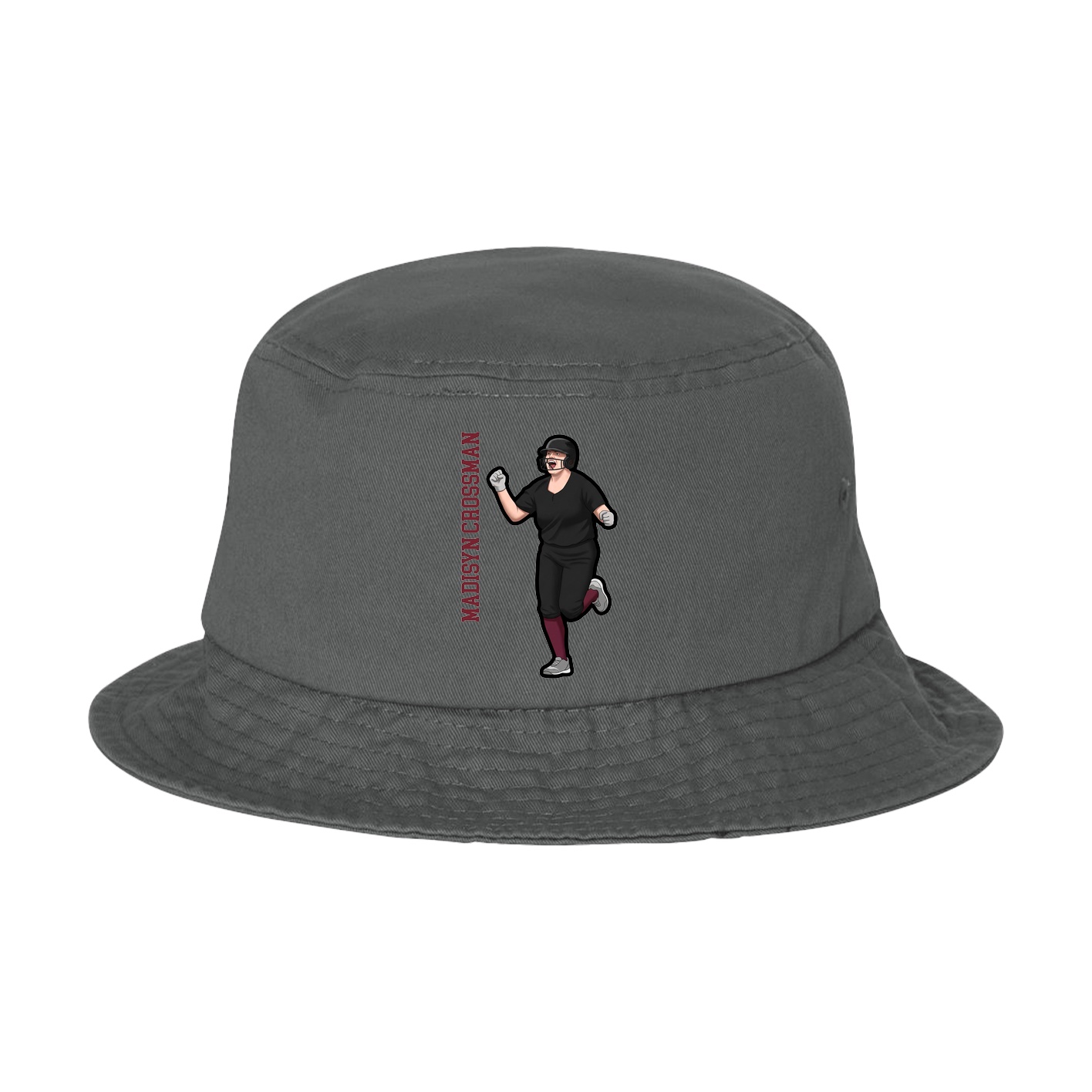 Bucket Cap — Name Vertical in Grey