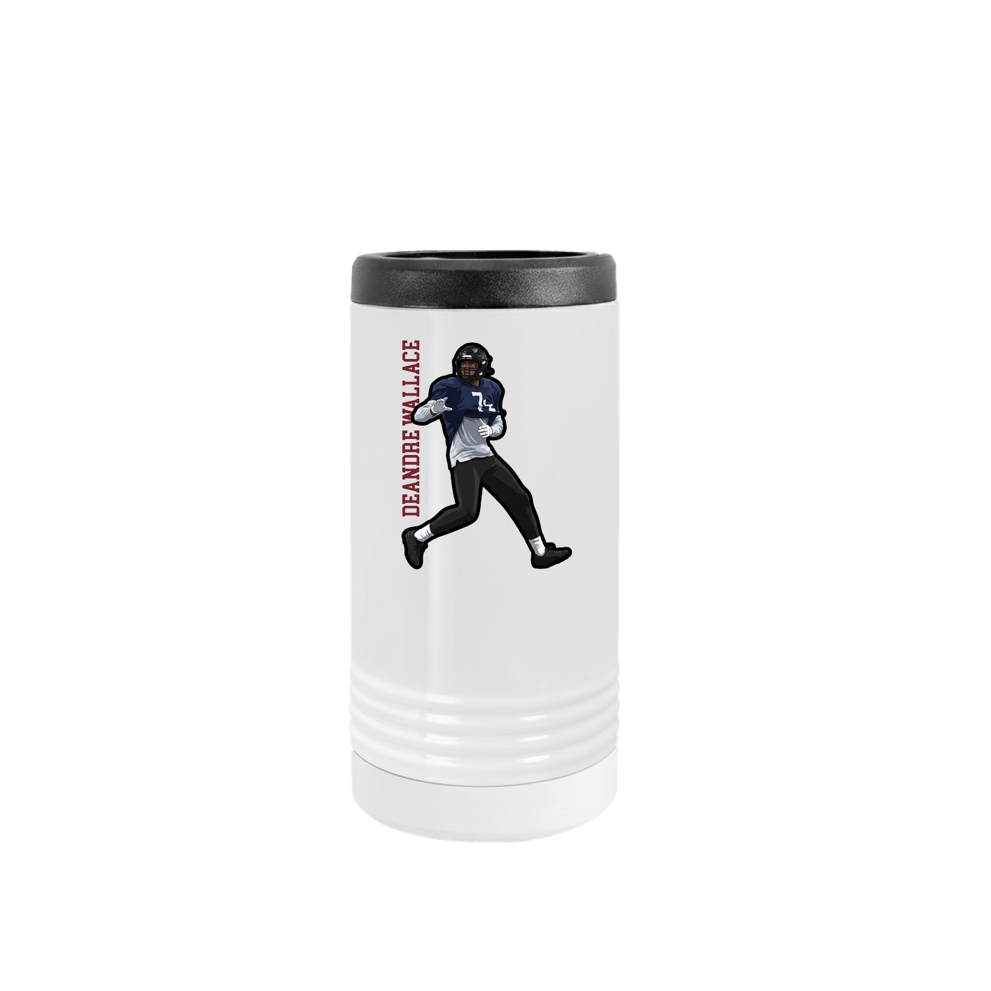 Slim Beverage Holder — Name Vertical in White