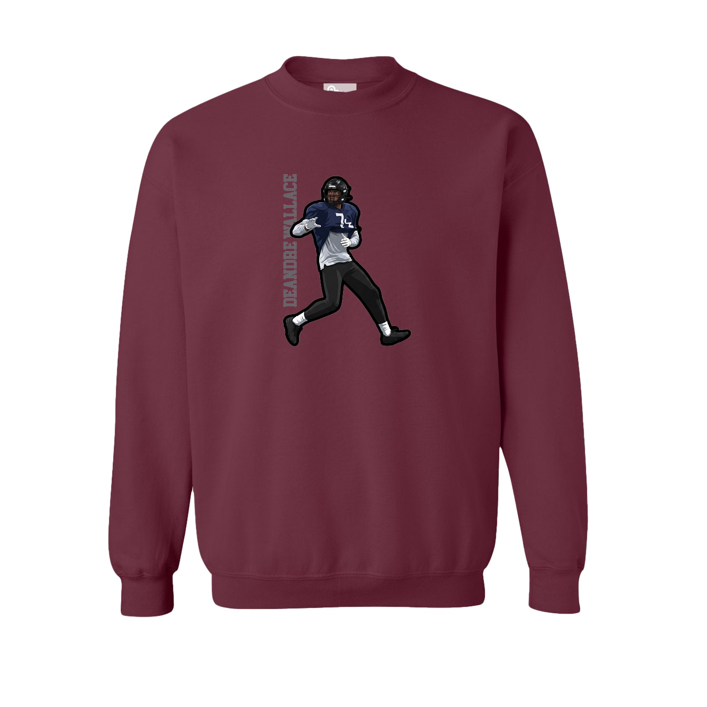 Fleece Crew — Name Vertical in Maroon