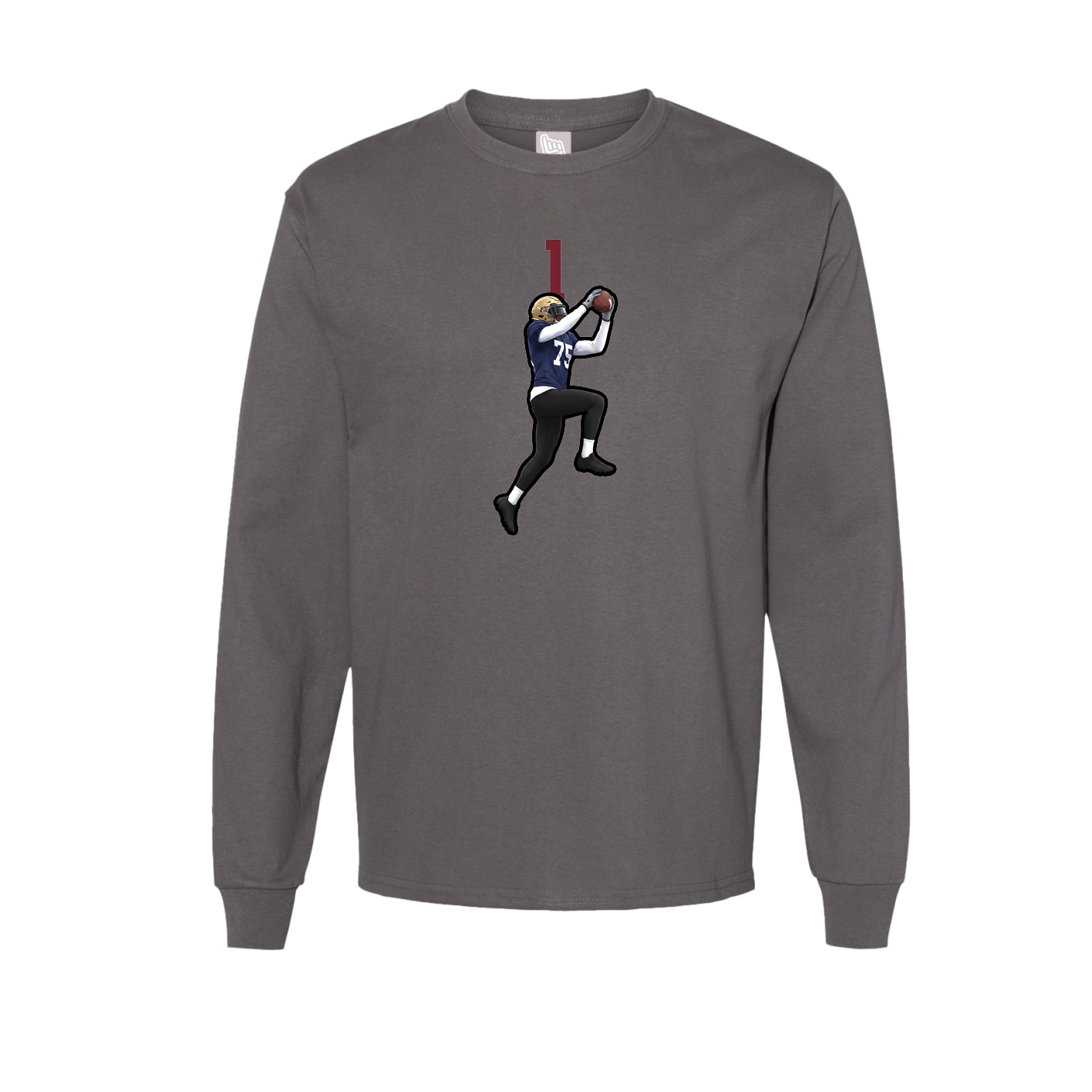 Long Sleeve Tee — Number Top in Grey