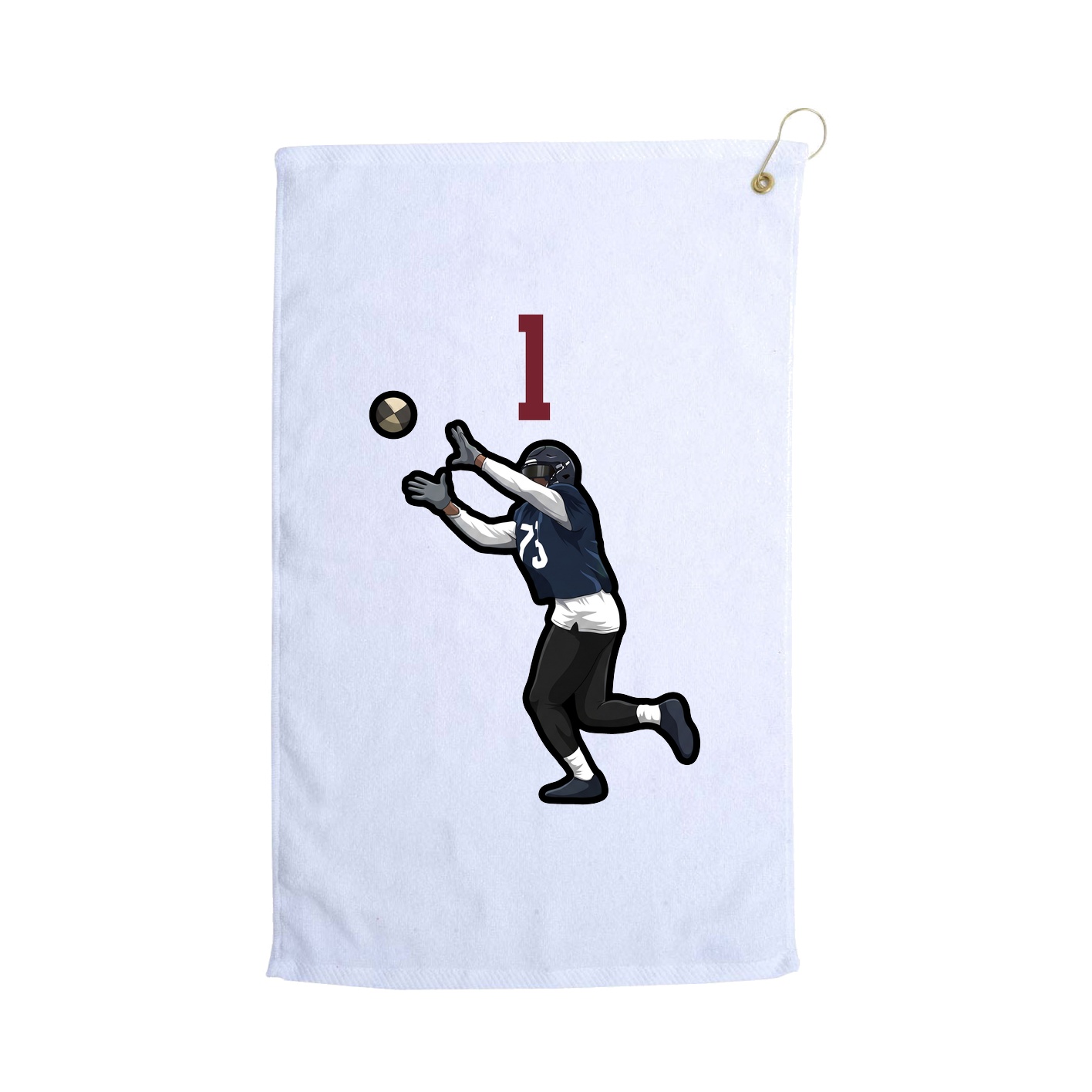 Golf Towel — Number Top in White