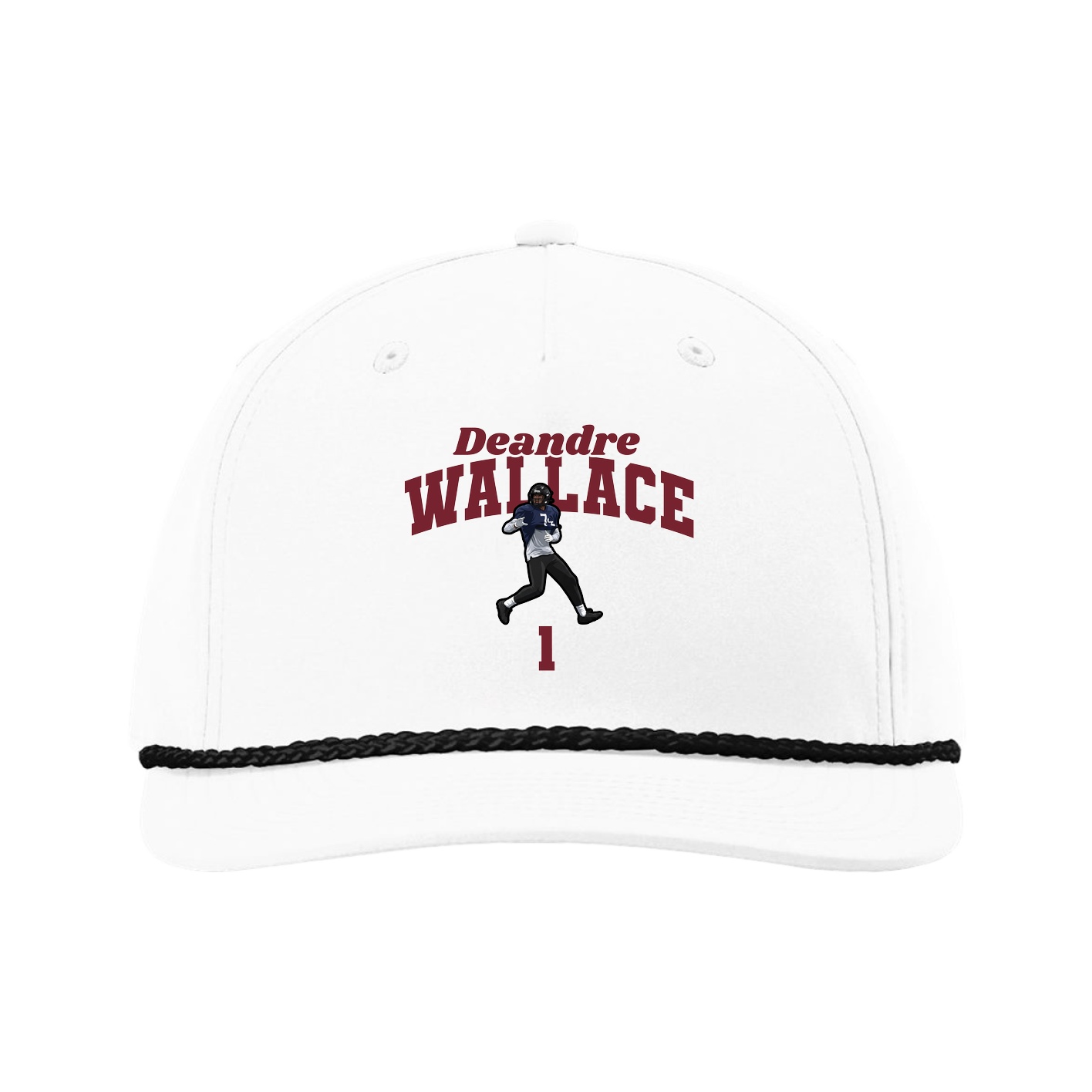 Five-Panel Classic Rope Cap — Signature Arch in White