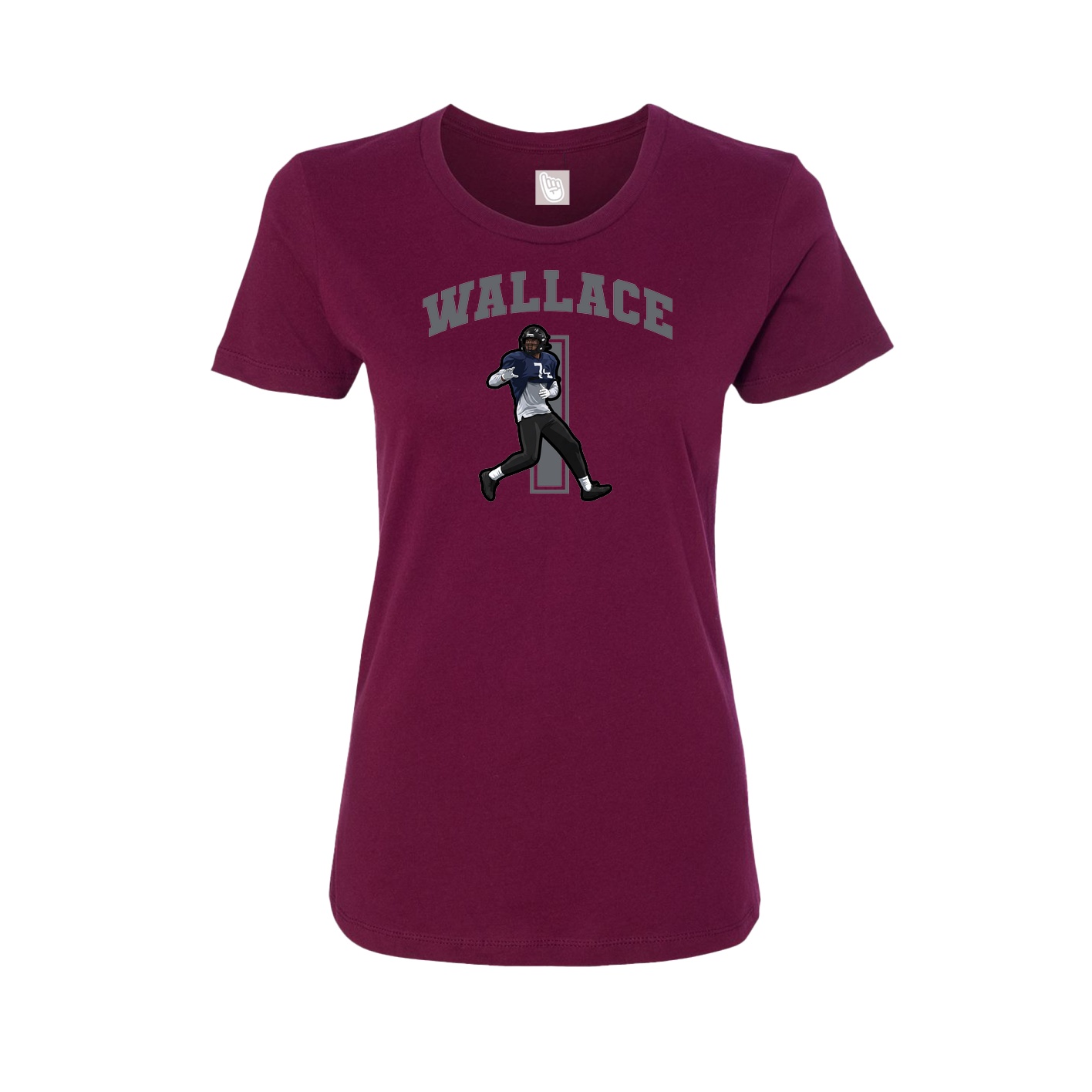 Fitted Women's Tee — Number in Maroon