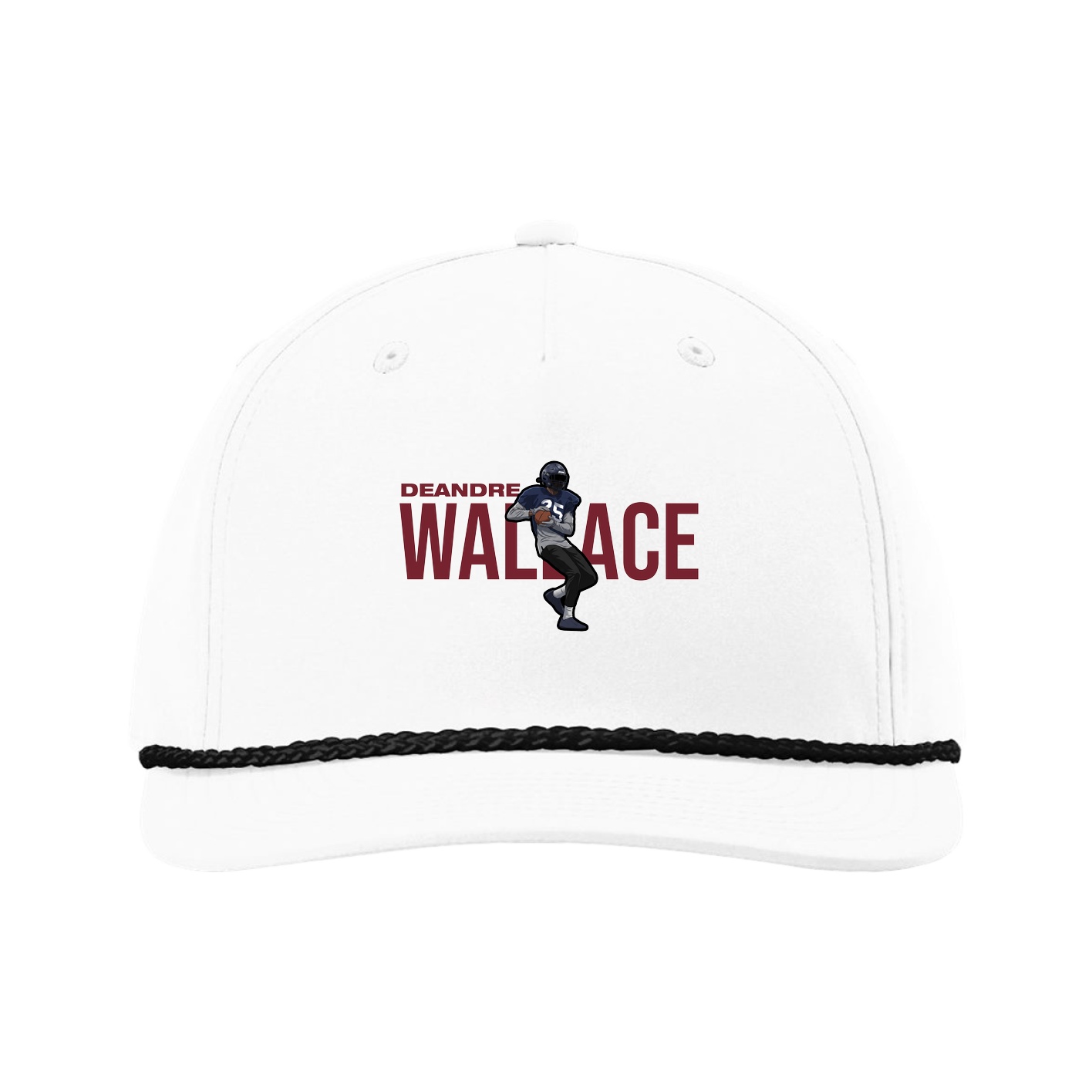 Five-Panel Classic Rope Cap — Player Name in White