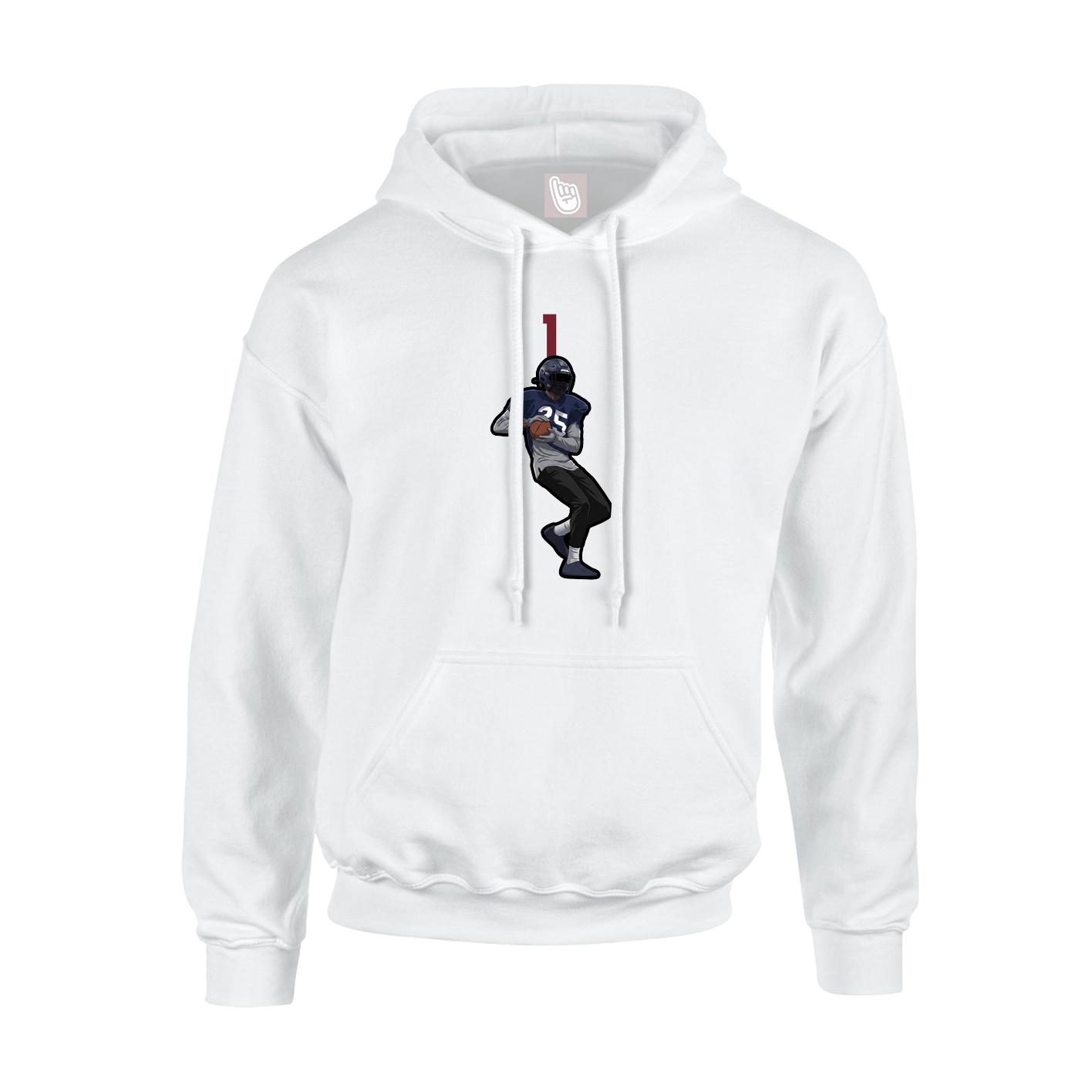 Youth Hoodie — Number Top in White