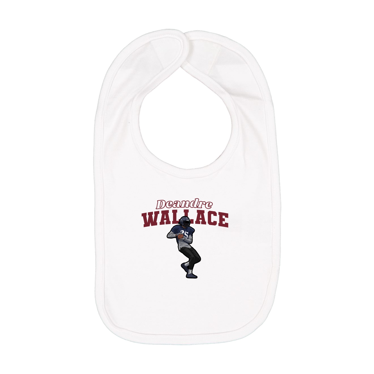 Infant Bib — Name Arch in White