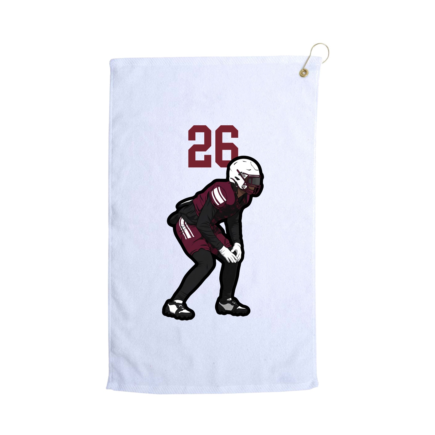 Golf Towel — Number Top in White