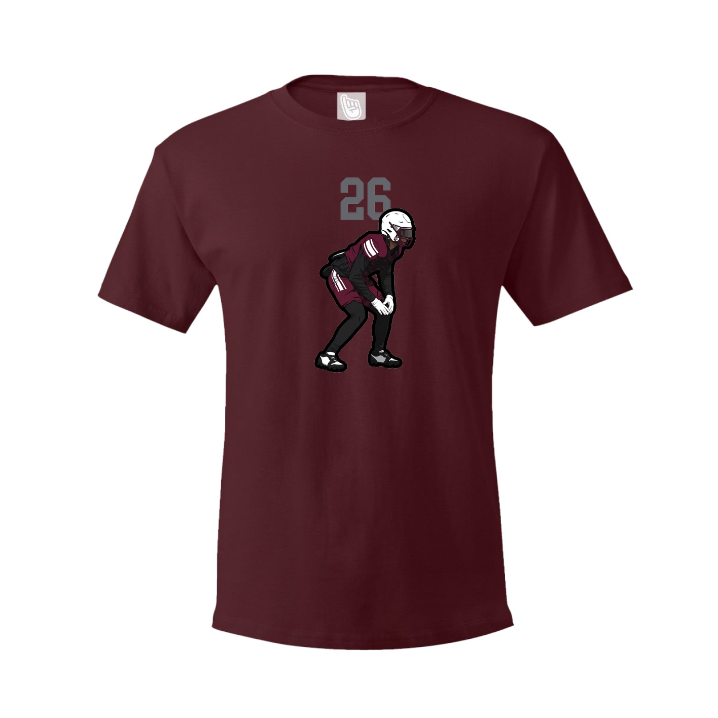 Youth Tee — Number Top in Maroon