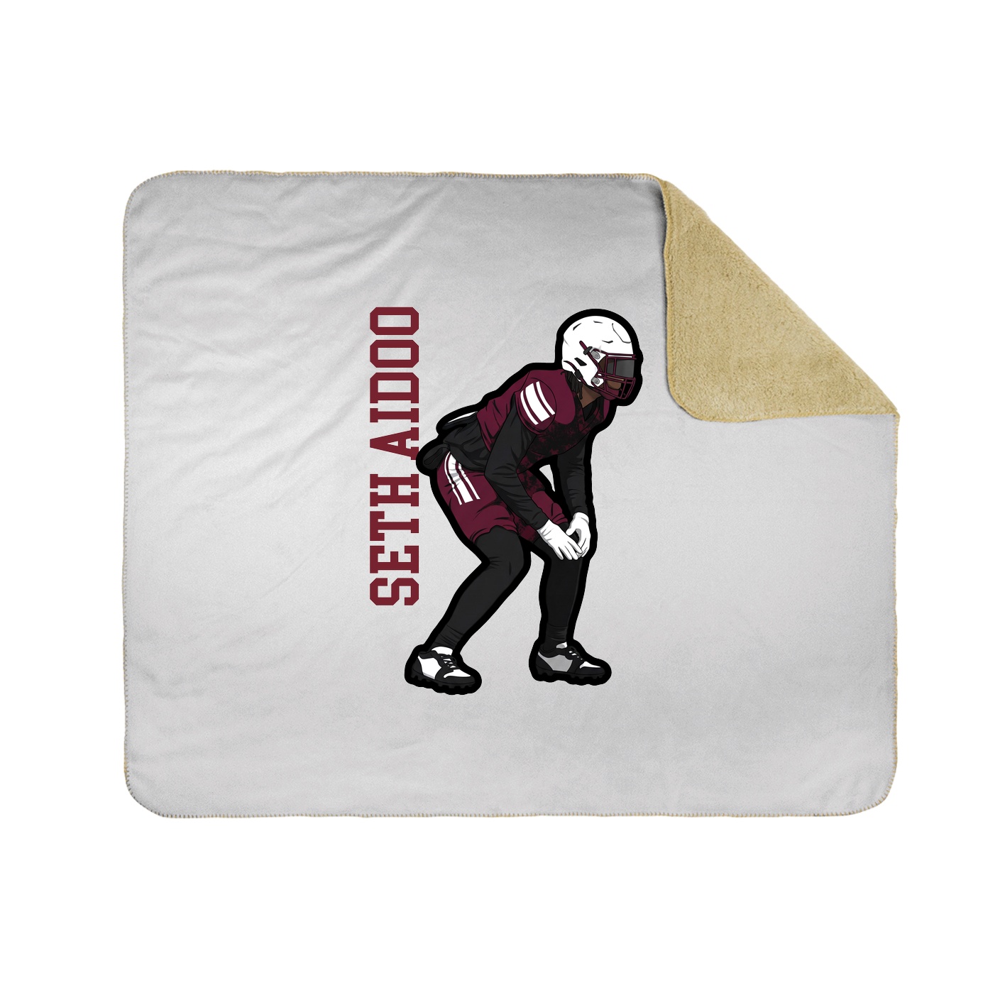 Throw Blanket — Name Vertical in White