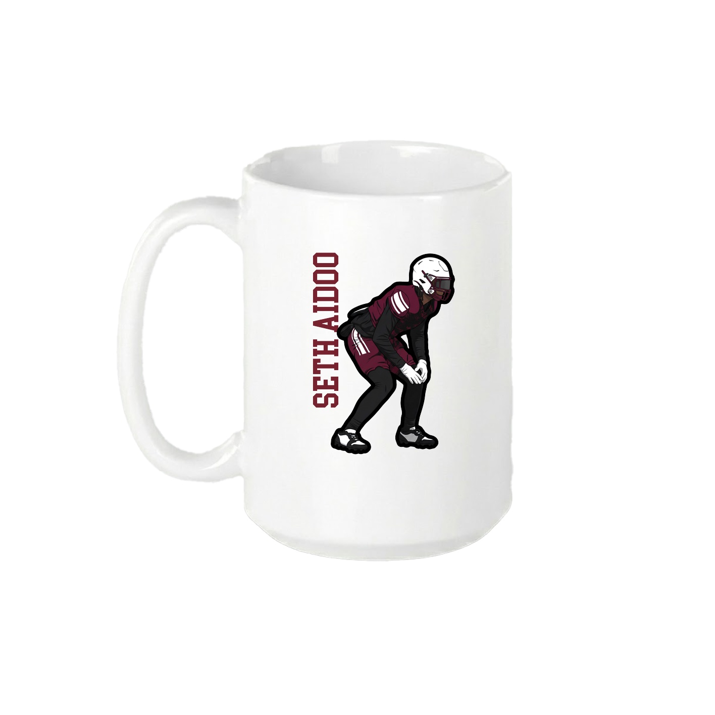15oz Coffee Mug — Name Vertical in White