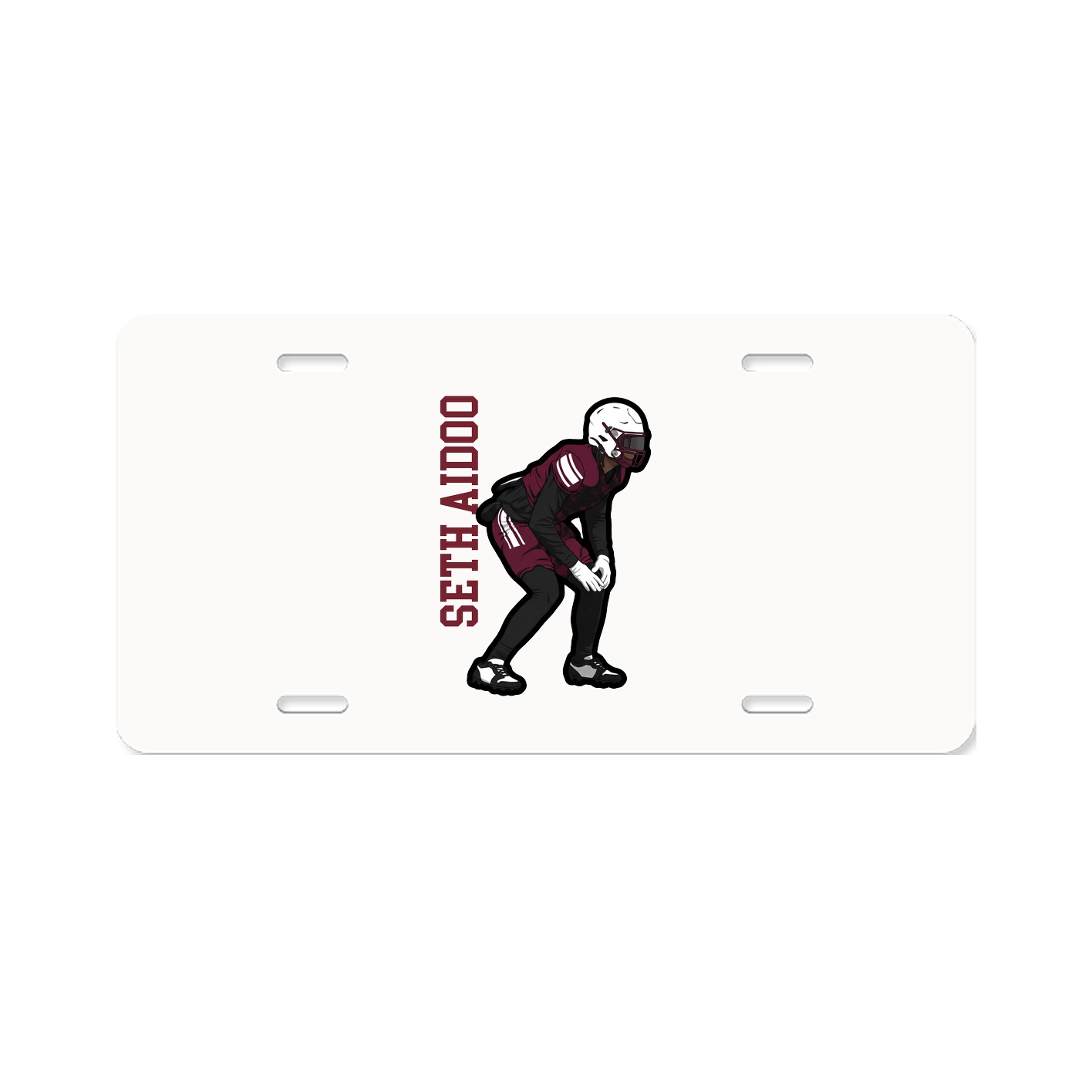 License Plate — Name Vertical in Classic