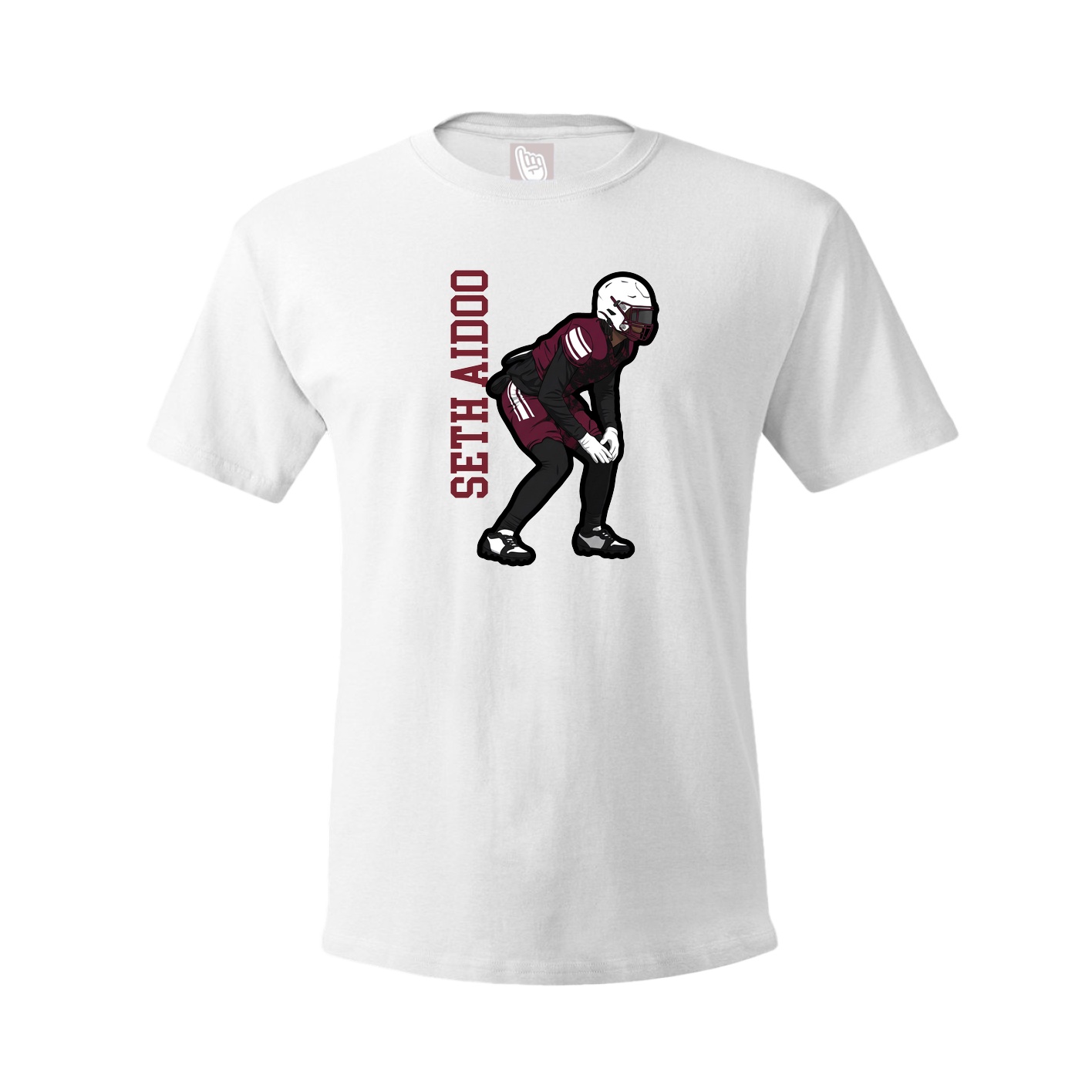 Tee — Name Vertical in White