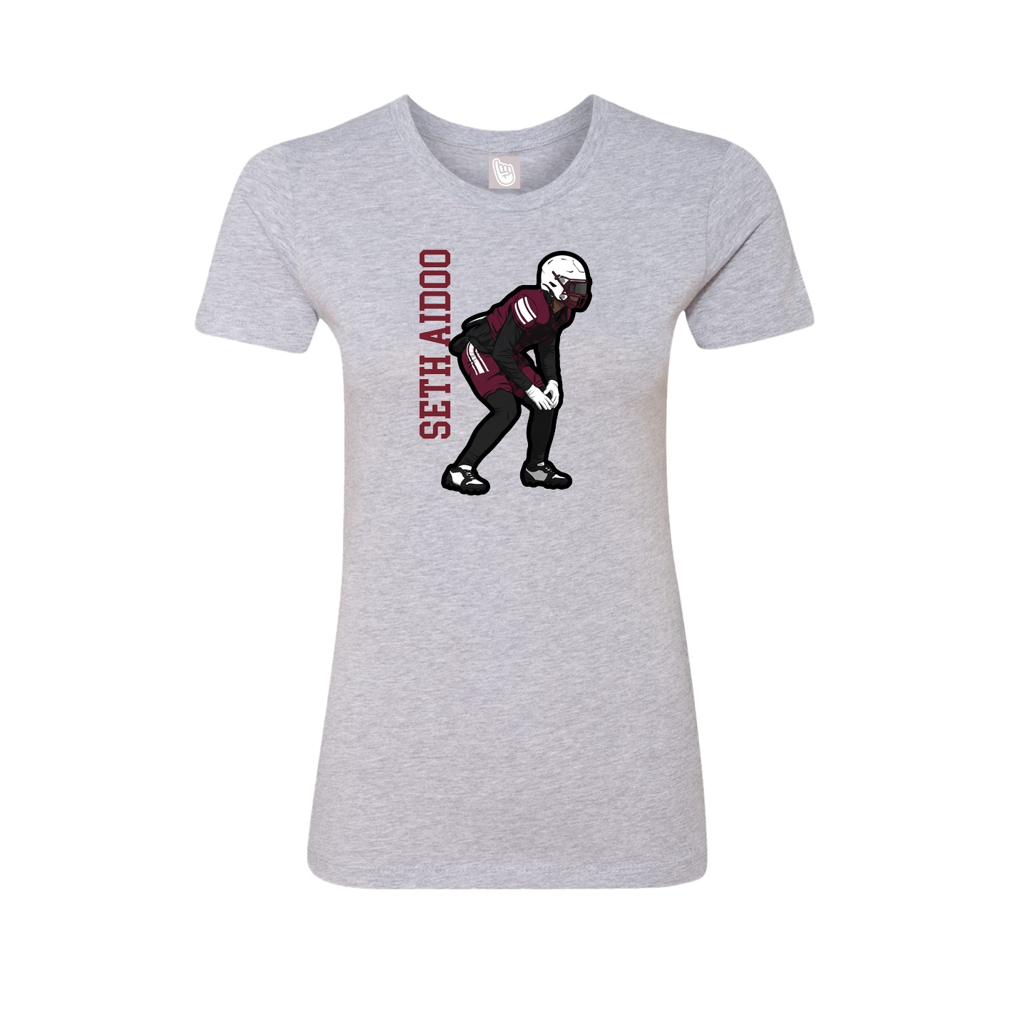 Womens Tee — Name Vertical in Grey