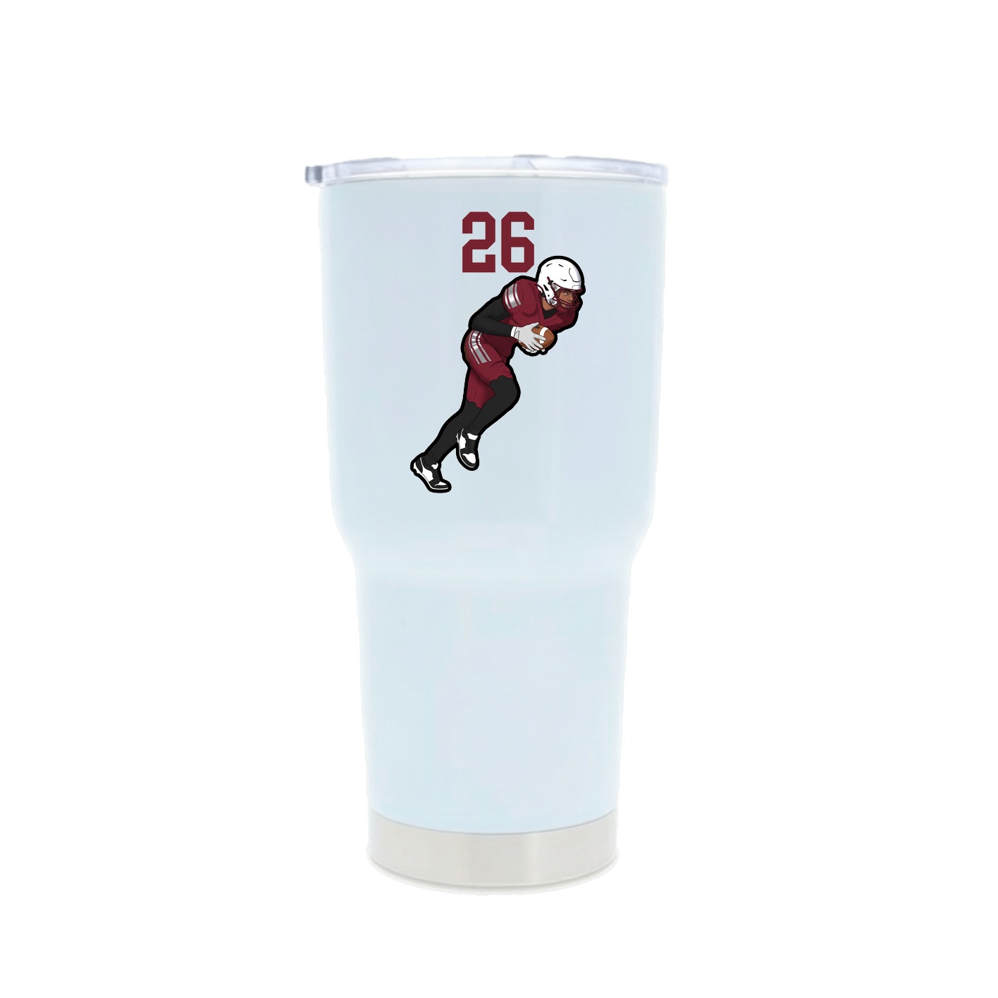 30oz Stainless Steel Tumbler — Number Top in White