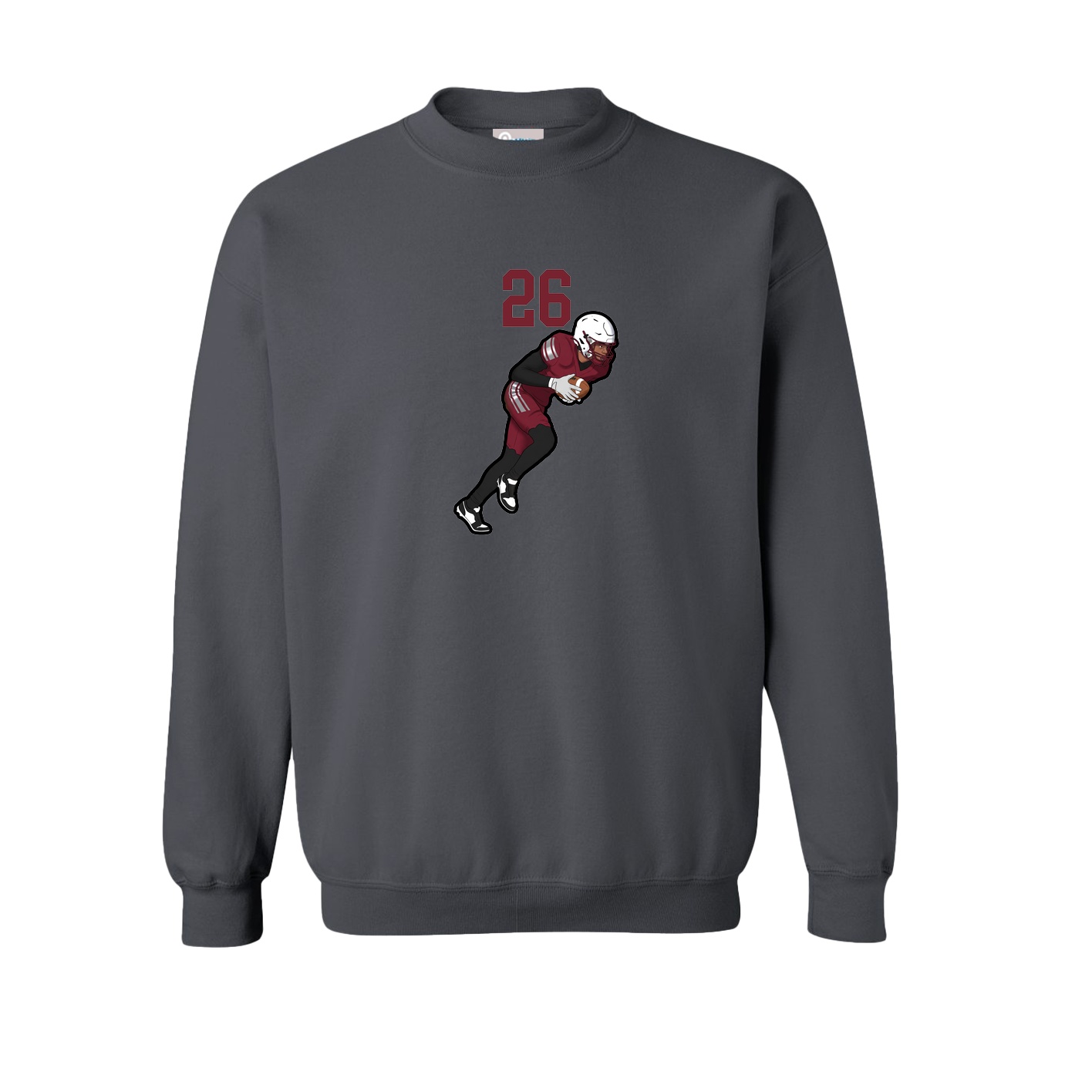 Fleece Crew — Number Top in Grey