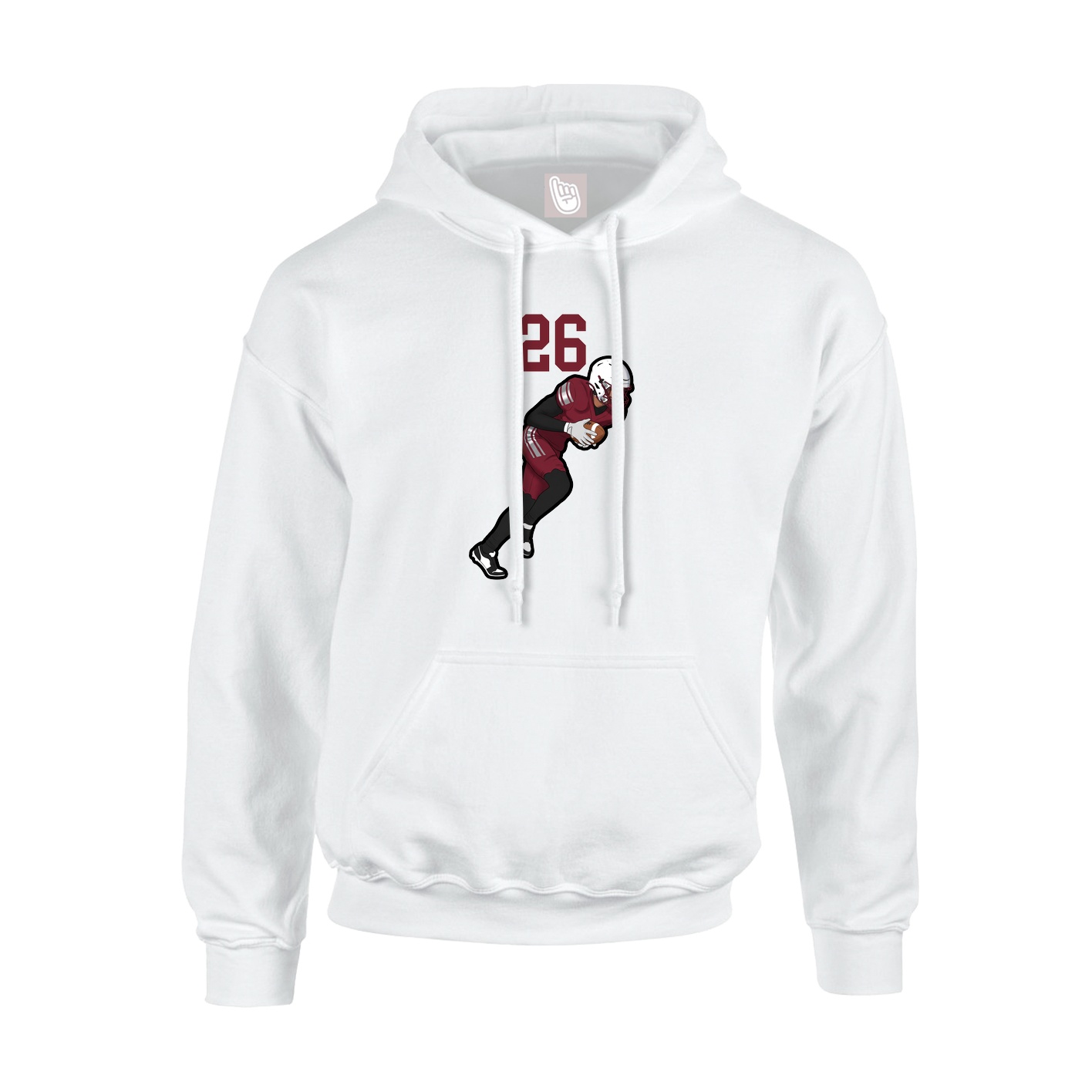Youth Hoodie — Number Top in White