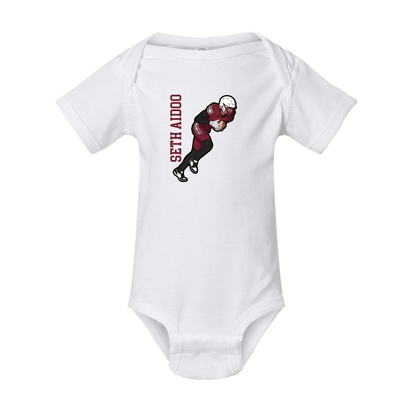 Baby Onesie — Name Vertical in White
