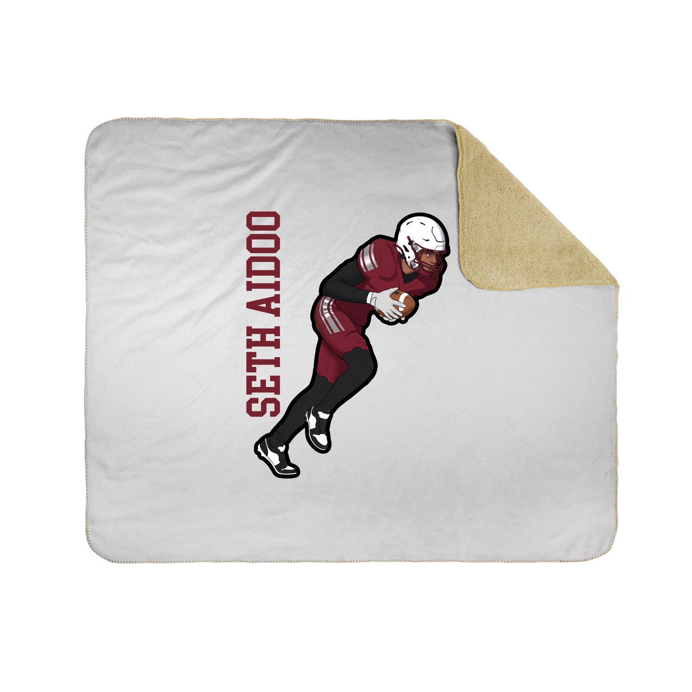 Throw Blanket — Name Vertical in White