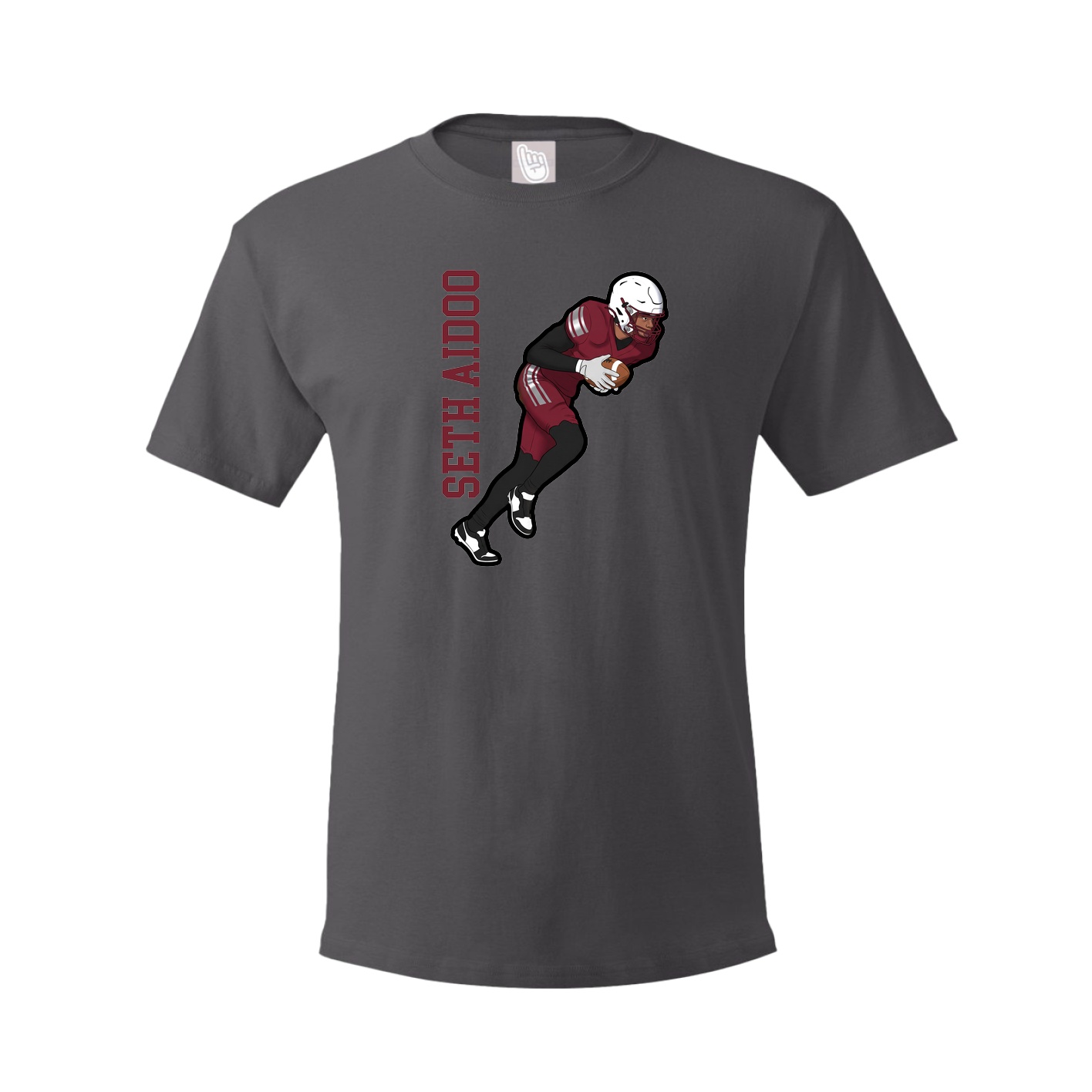 Tee — Name Vertical in Grey