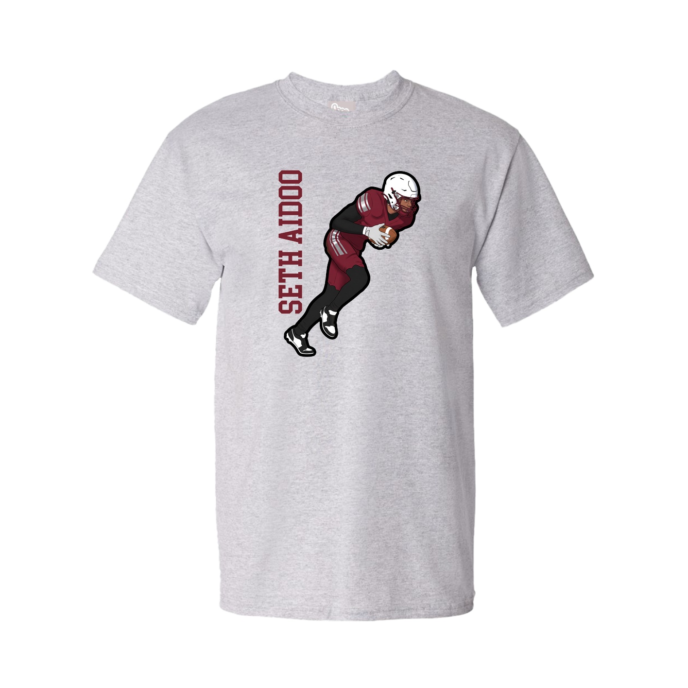 Youth Tee — Name Vertical in Grey