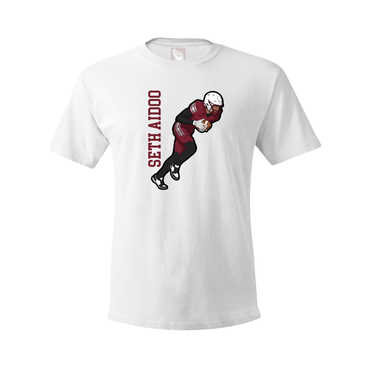 Youth Tee — Name Vertical in White