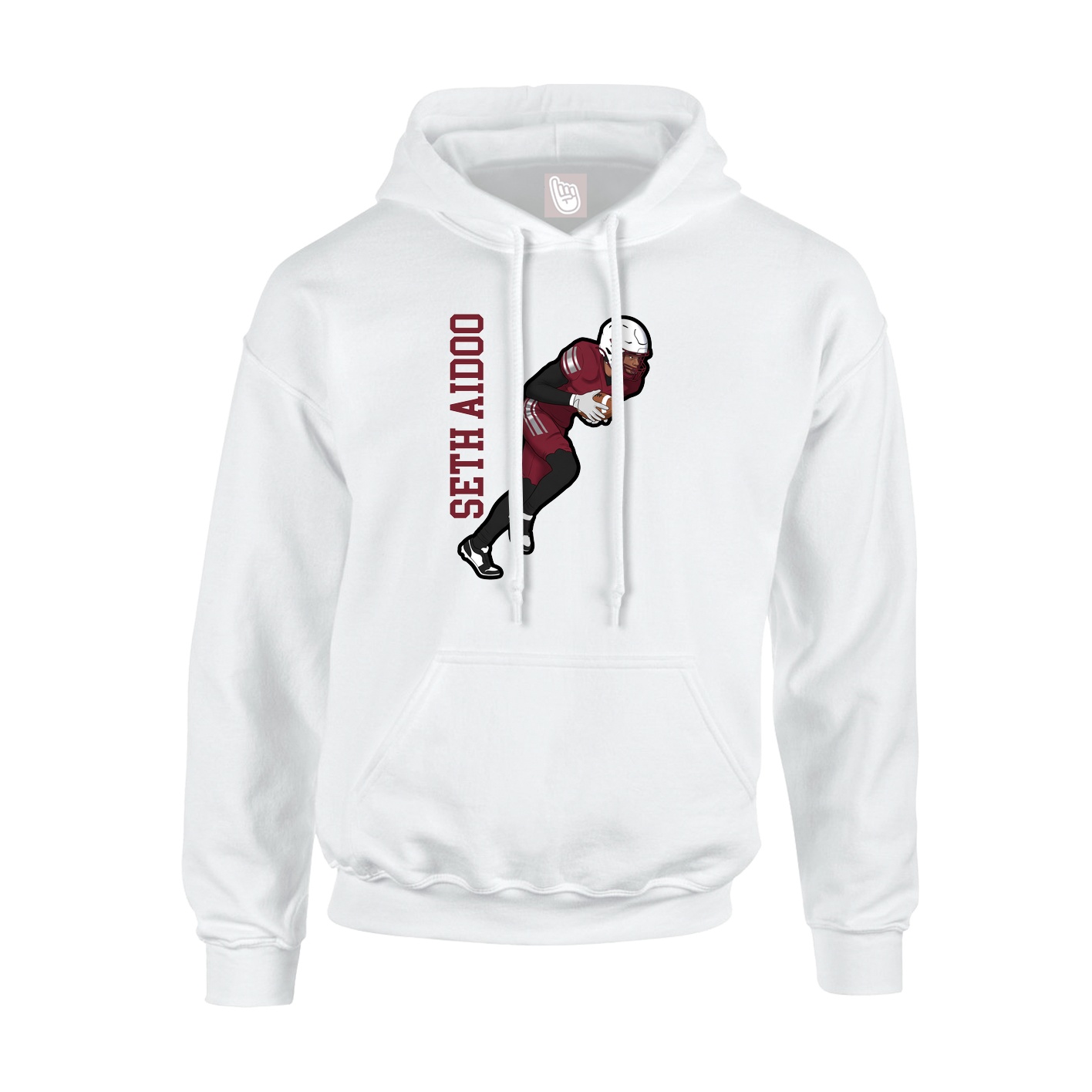 Hoodie — Name Vertical in White