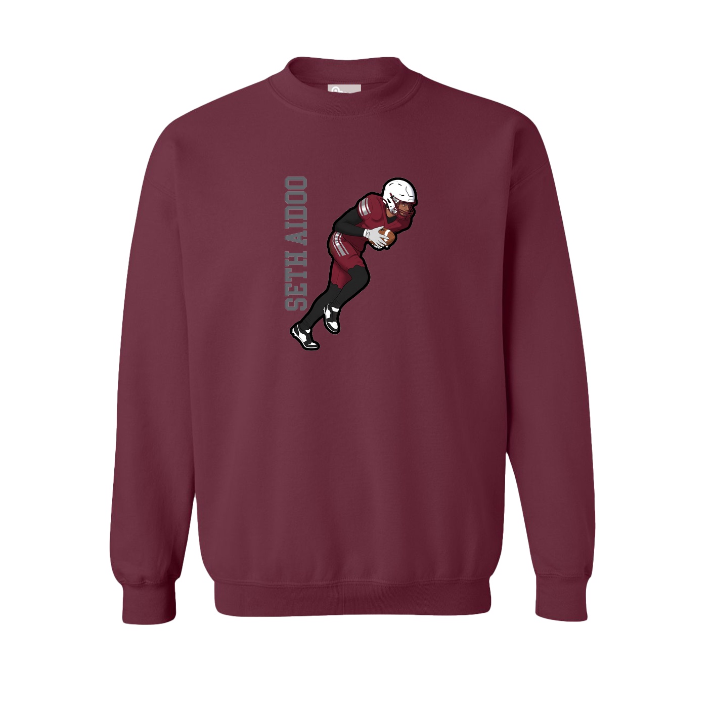 Fleece Crew — Name Vertical in Maroon