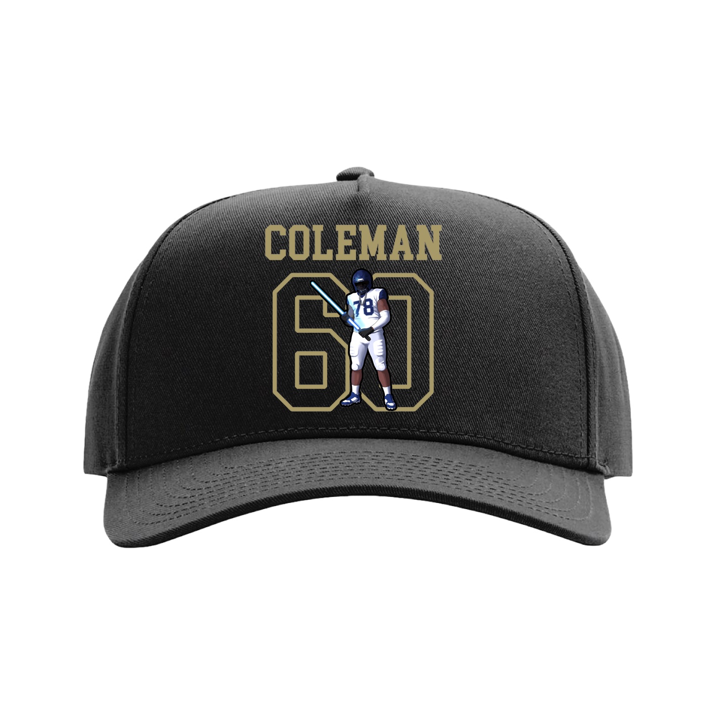Full Fabric Five-Panel Champ Cap — Shirsey in Black
