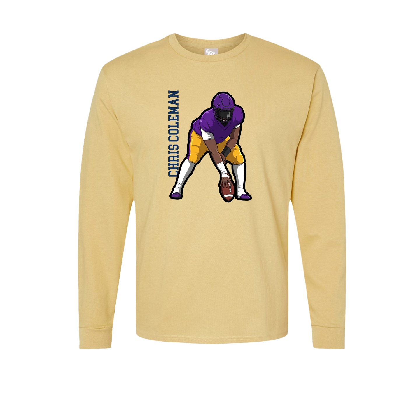 Long Sleeve Tee — Name Vertical in Vegas Gold