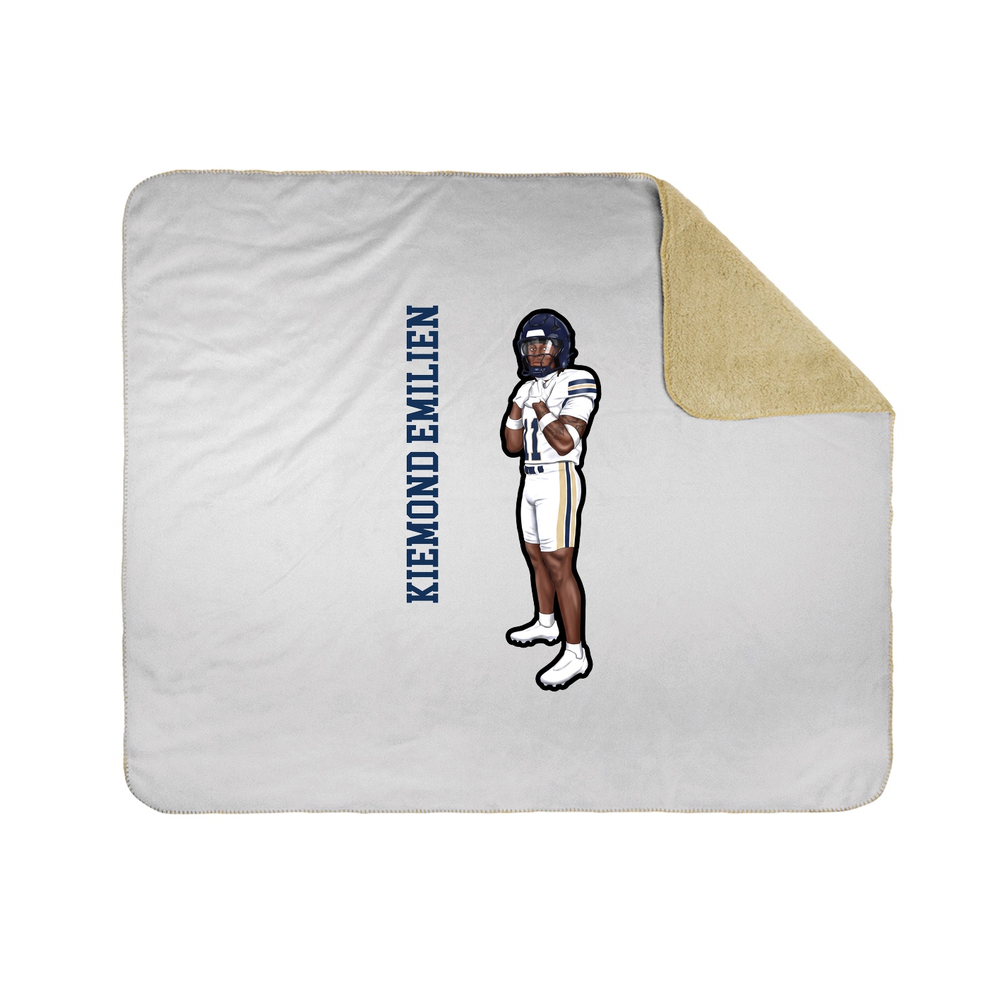 Throw Blanket — Name Vertical in White