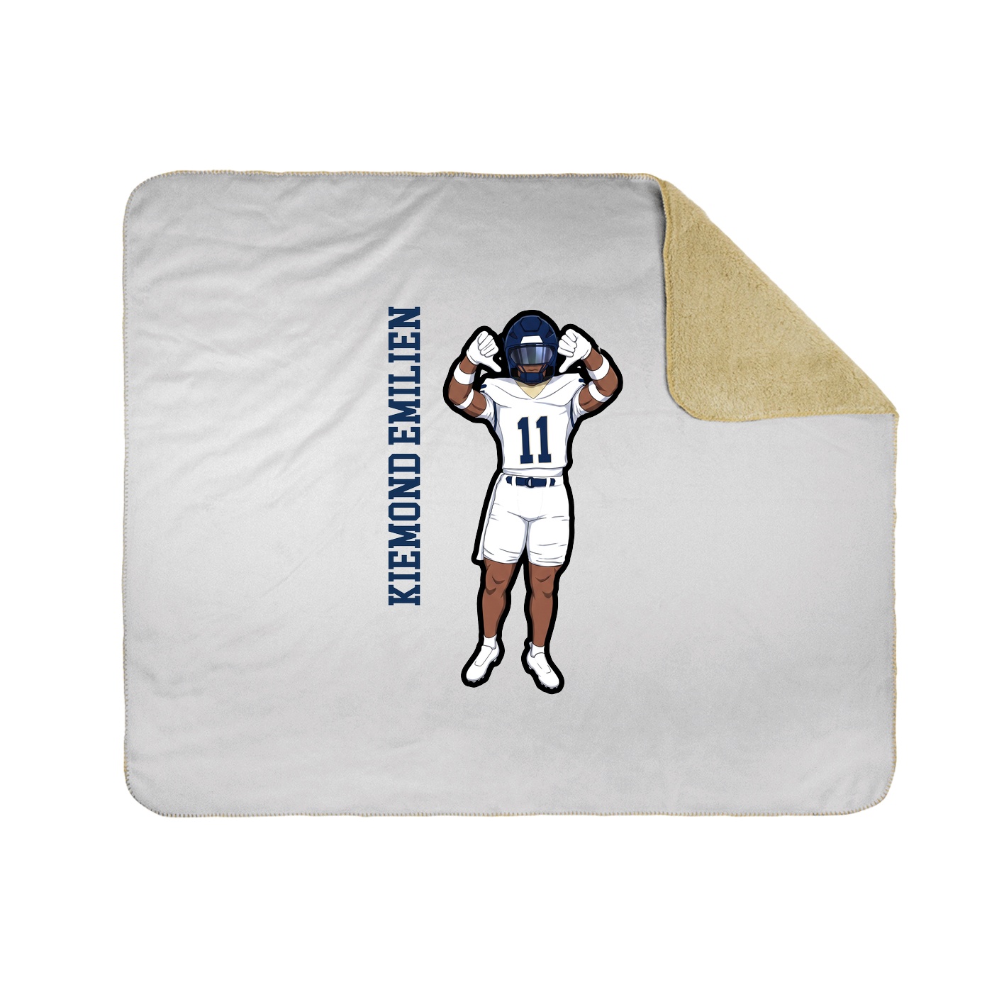 Throw Blanket — Name Vertical in White