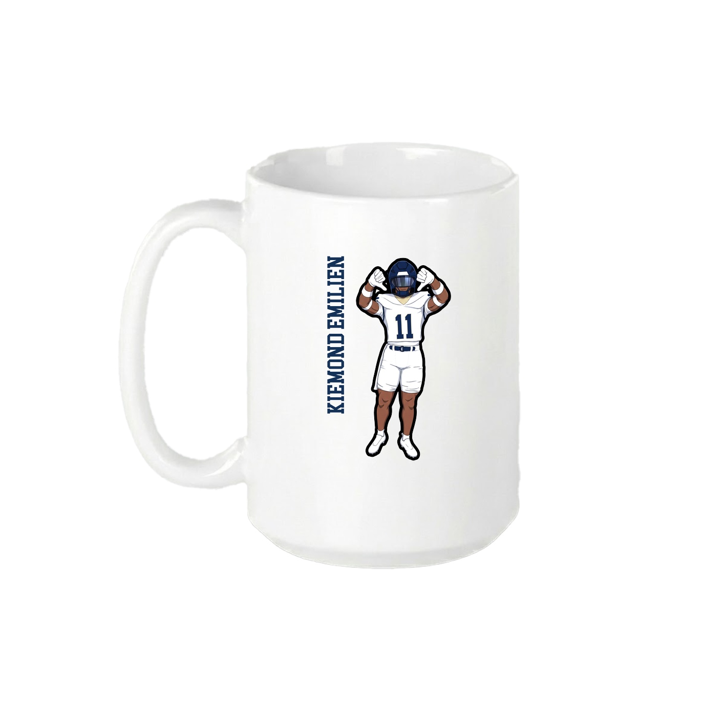 15oz Coffee Mug — Name Vertical in White