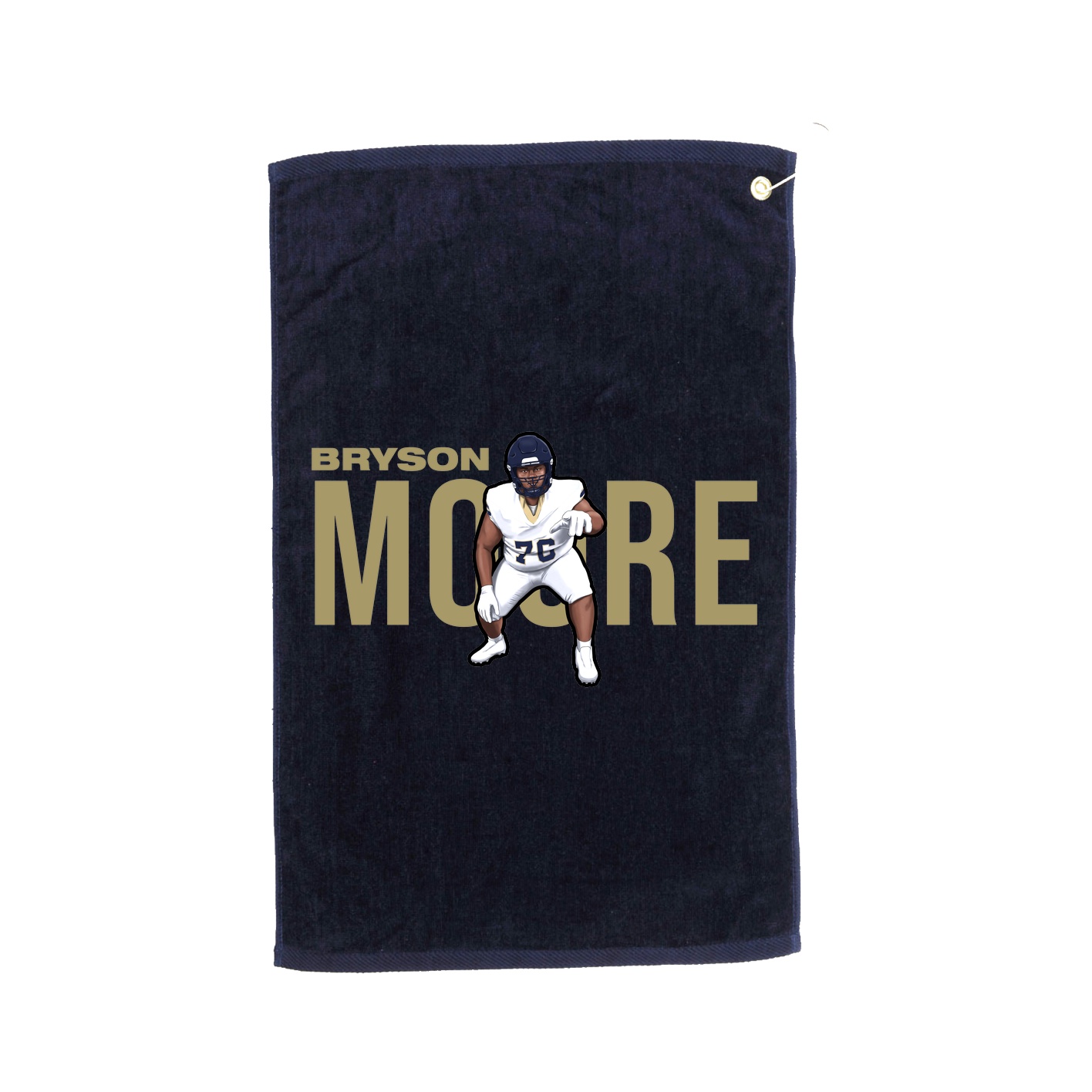 Golf Towel — Player Name in Navy