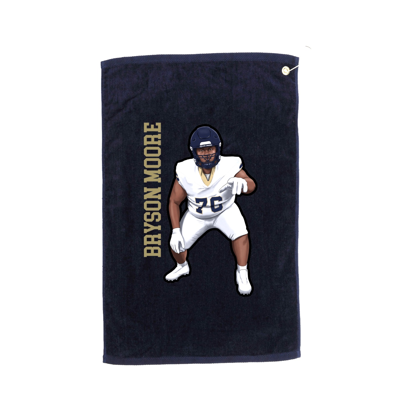 Golf Towel — Name Vertical in Navy