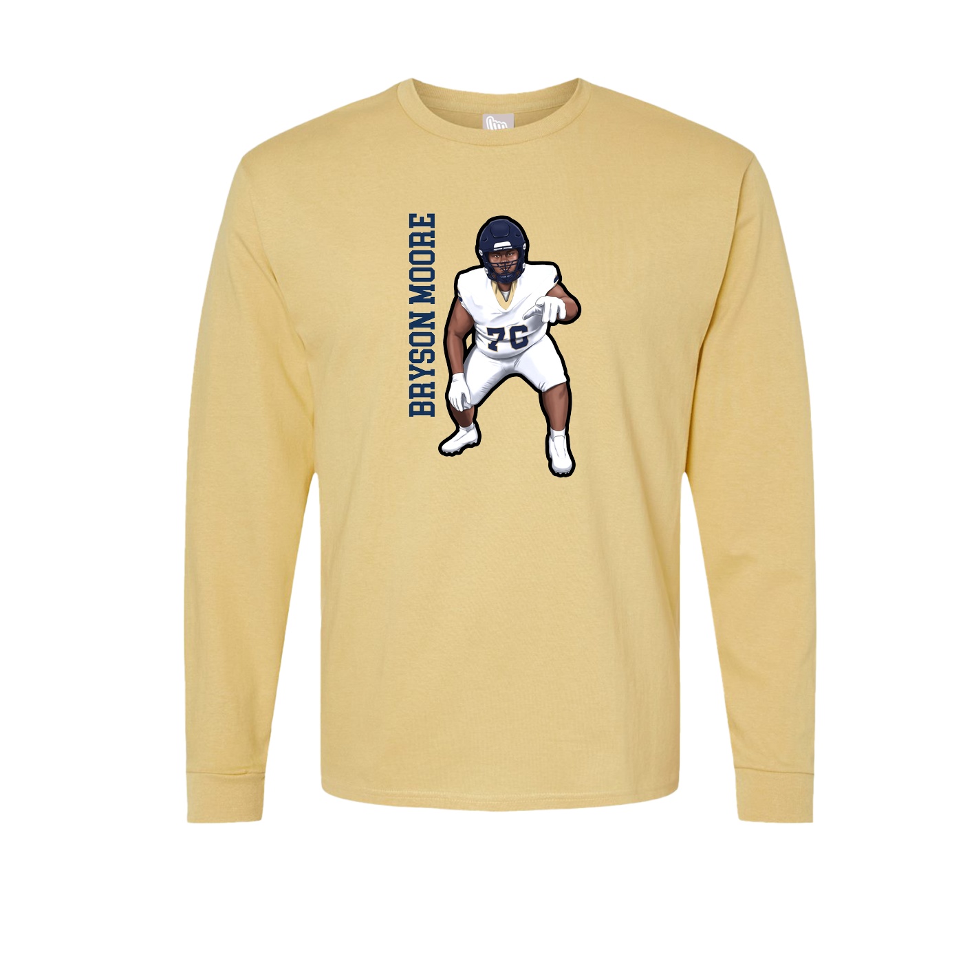 Long Sleeve Tee — Name Vertical in Vegas Gold